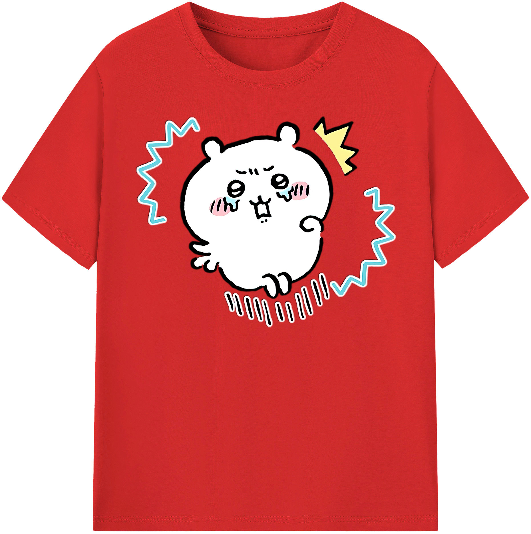（画像用） ちいかわ ちいかわ Chii-kawa chiikawa レディースカジュアルプリントTシャツ（綿100％）