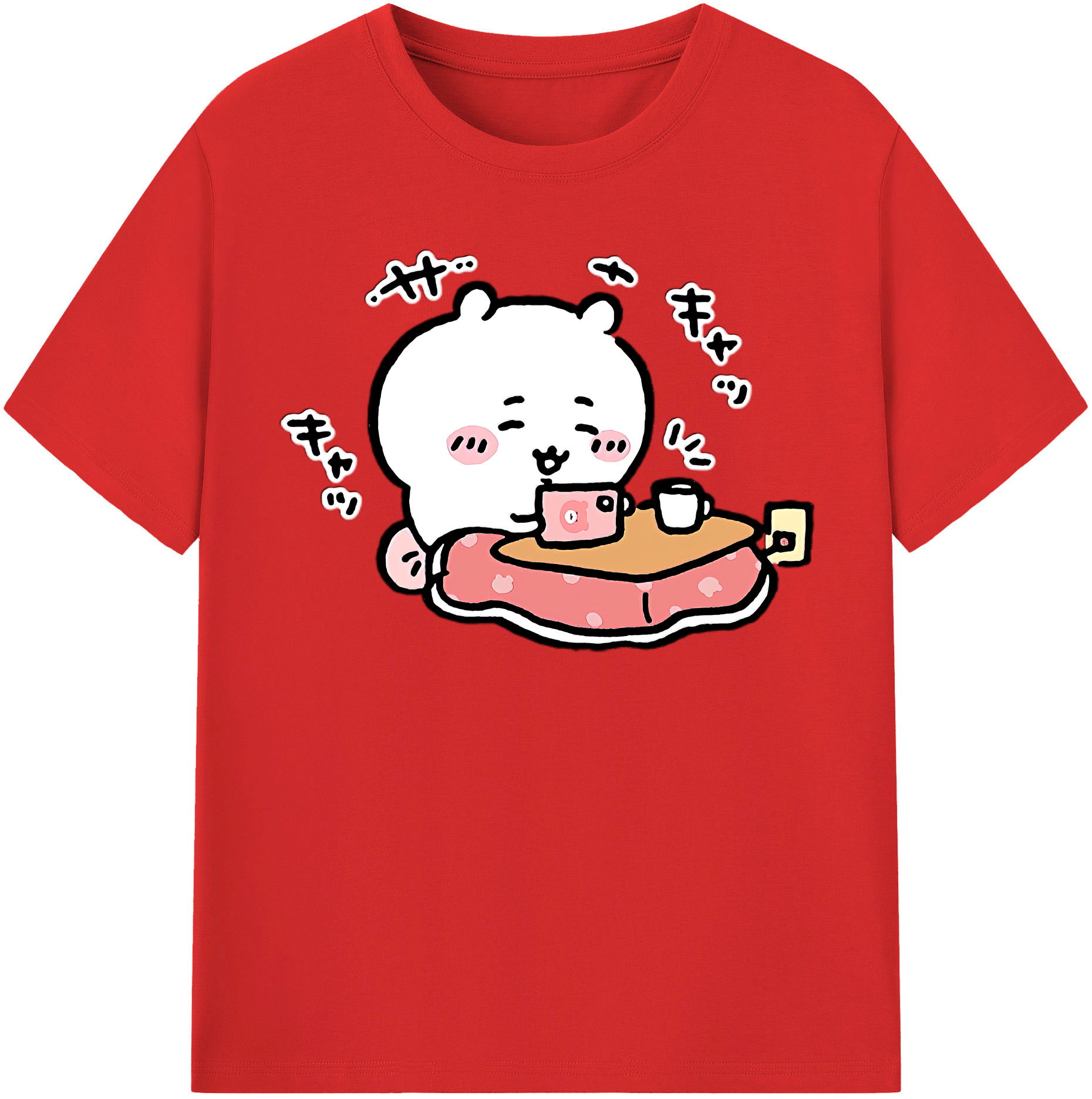 （画像用） ちいかわ ちいかわ Chii-kawa chiikawa レディースカジュアルプリントTシャツ（綿100％）