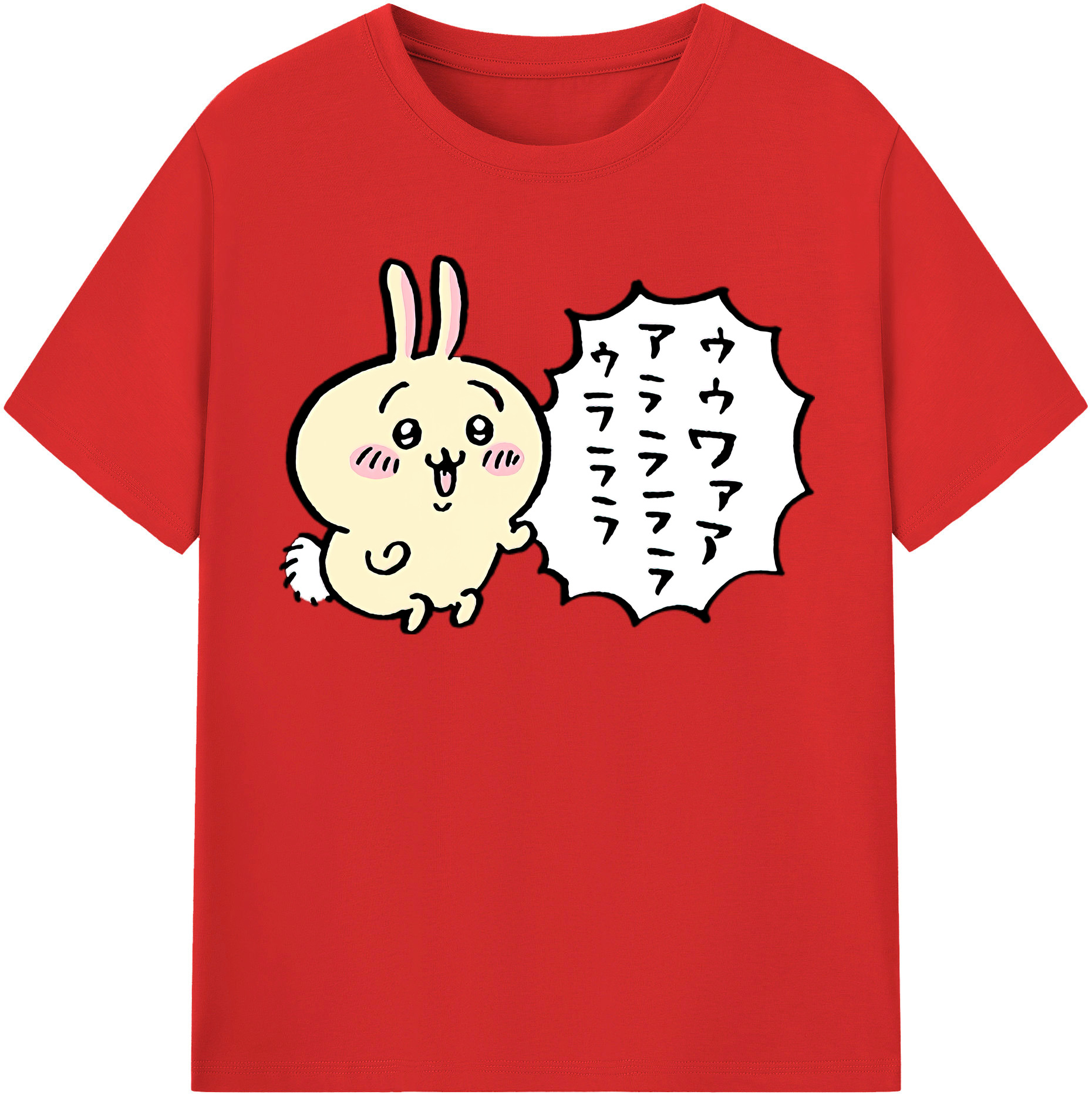 （画像用） ちいかわ うさぎ Chii-kawa usagi レディースカジュアルプリントTシャツ（綿100％）