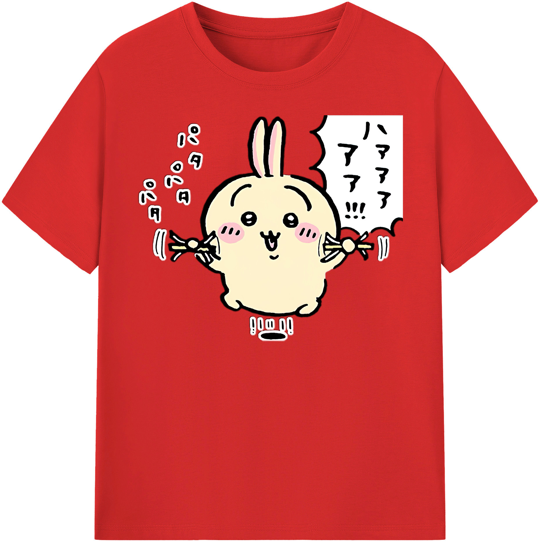 （画像用） ちいかわ うさぎ Chii-kawa usagi レディースカジュアルプリントTシャツ（綿100％）