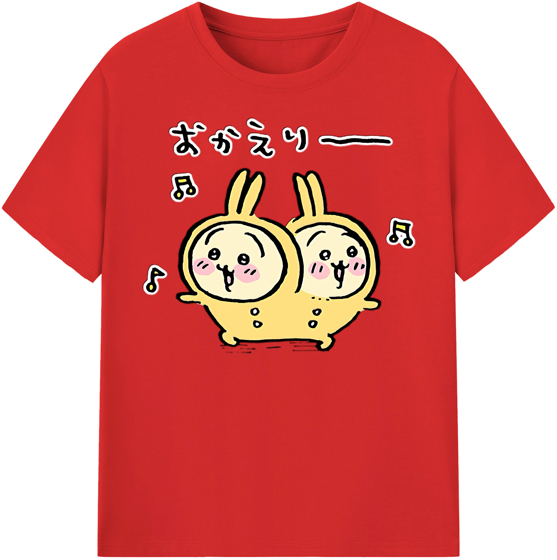 （画像用） ちいかわ うさぎ Chii-kawa usagi レディースカジュアルプリントTシャツ（綿100％）