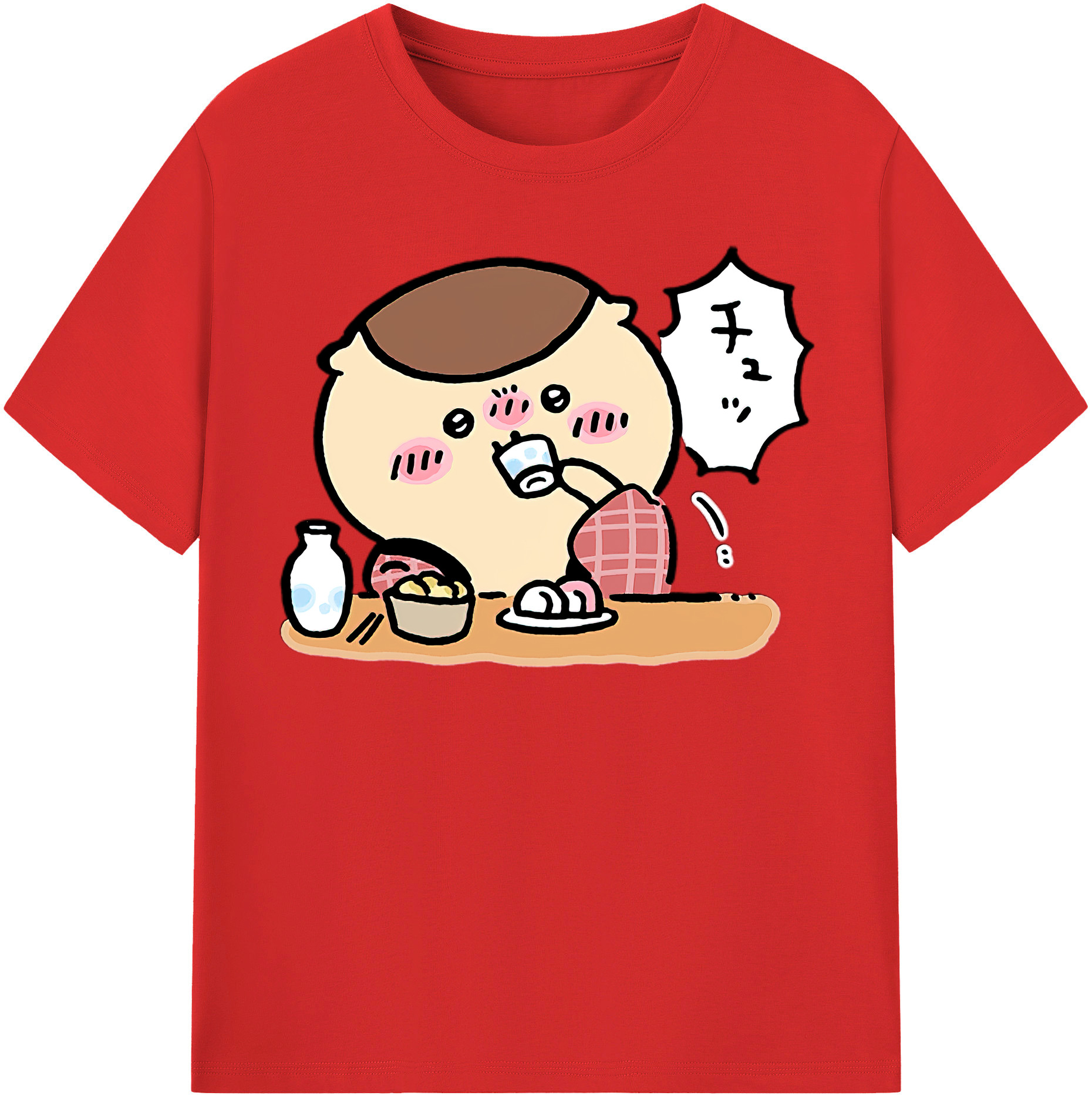 （画像用） ちいかわ くりまんじゅう Chii-kawa kuri manjū レディースカジュアルプリントTシャツ（綿100％）