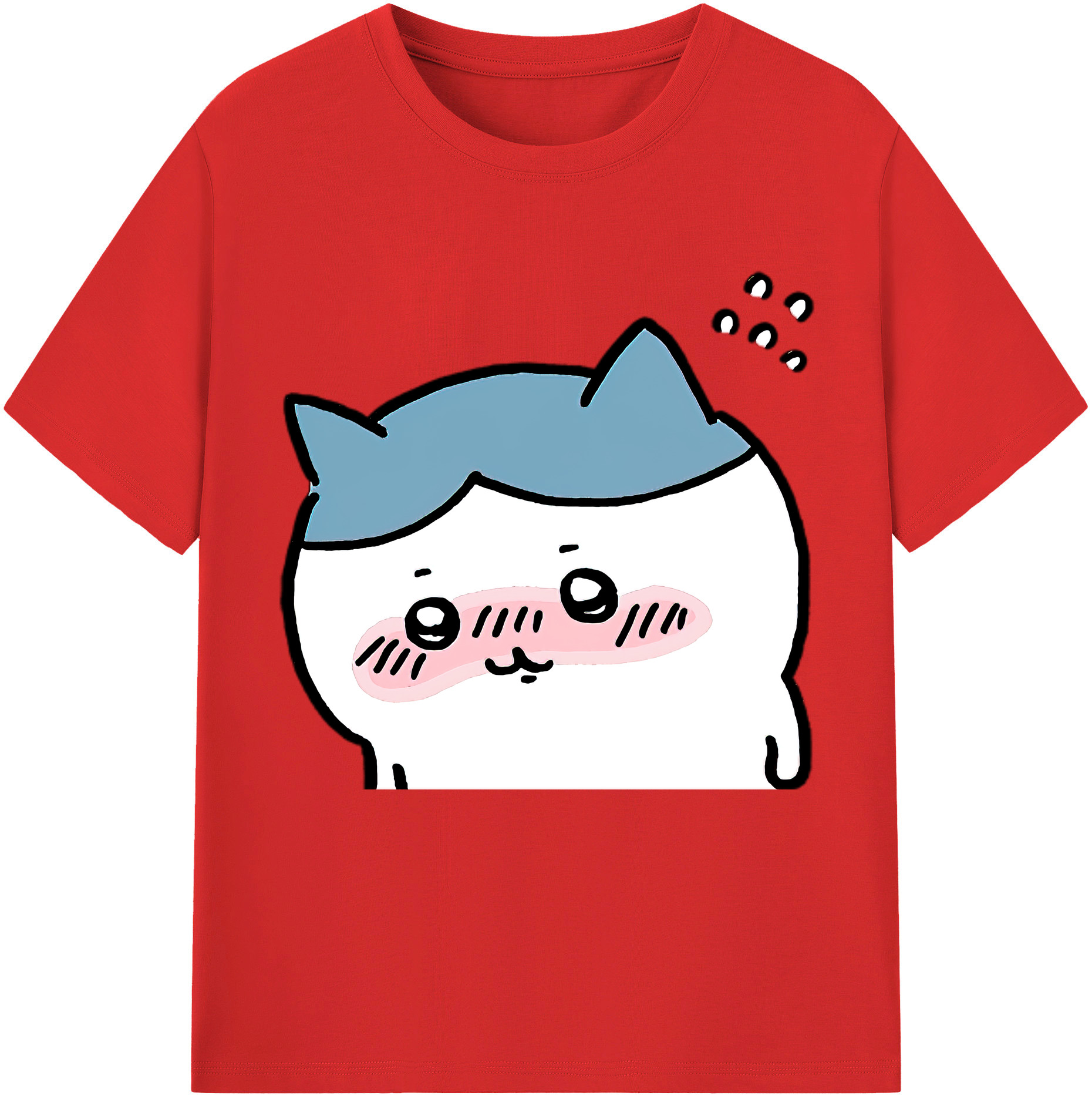 （画像用） ちいかわ ハチワレ Chii-kawa hachiware レディースカジュアルプリントTシャツ（綿100％）