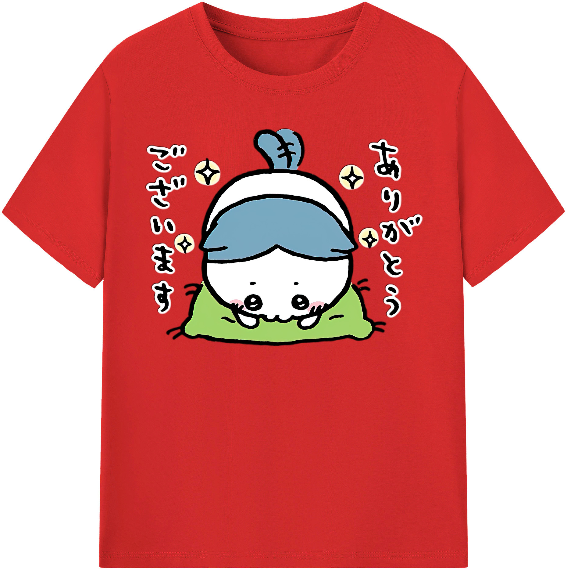 （画像用） ちいかわ ハチワレ Chii-kawa hachiware レディースカジュアルプリントTシャツ（綿100％）