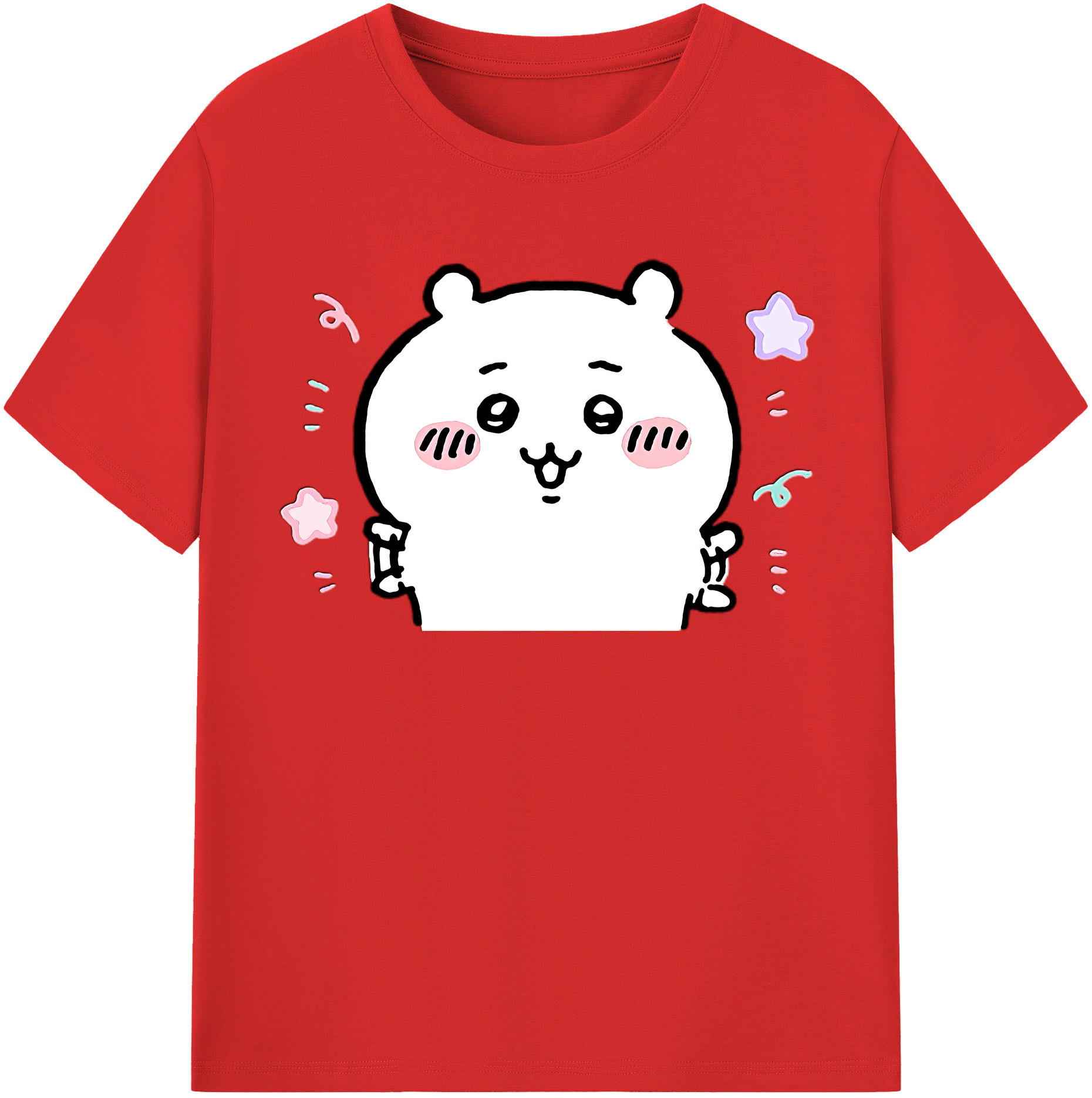 （画像用） ちいかわ ちいかわ Chii-kawa chiikawa レディースカジュアルプリントTシャツ（綿100％）
