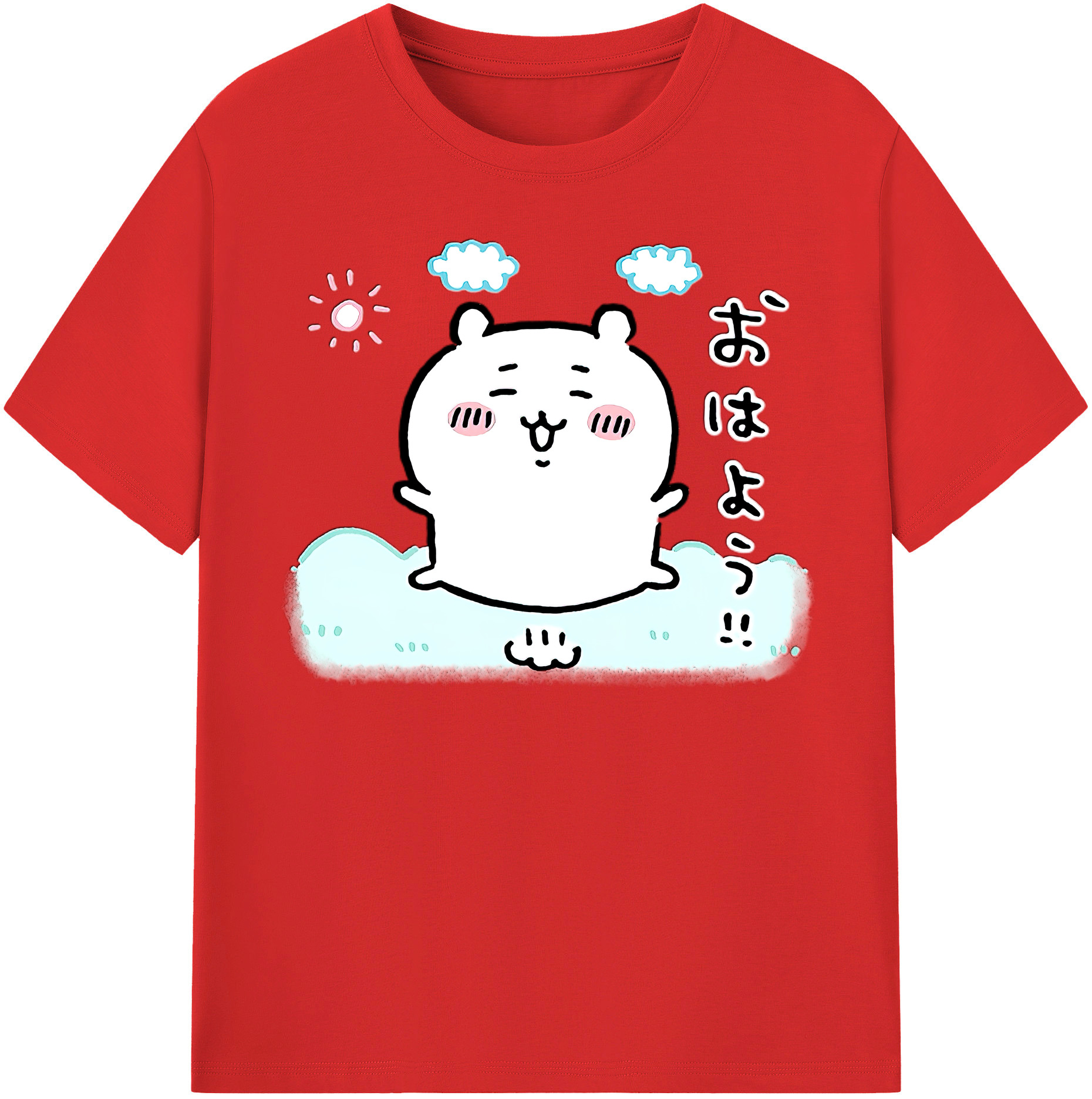 （画像用） ちいかわ ちいかわ Chii-kawa chiikawa レディースカジュアルプリントTシャツ（綿100％）