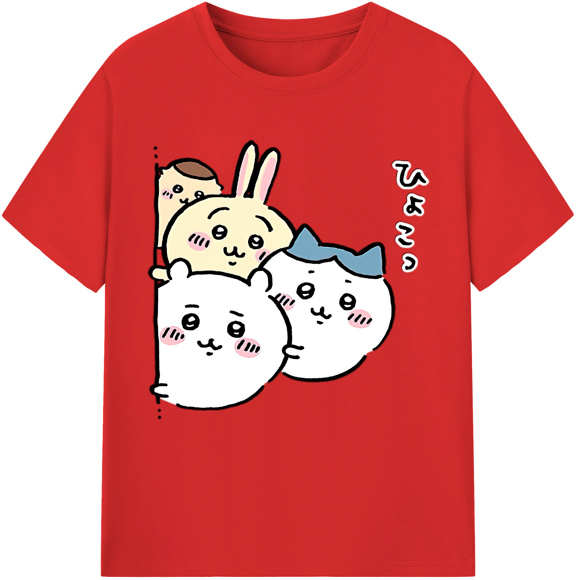 （画像用） ちいかわ ちいかわ Chii-kawa chiikawa レディースカジュアルプリントTシャツ（綿100％）