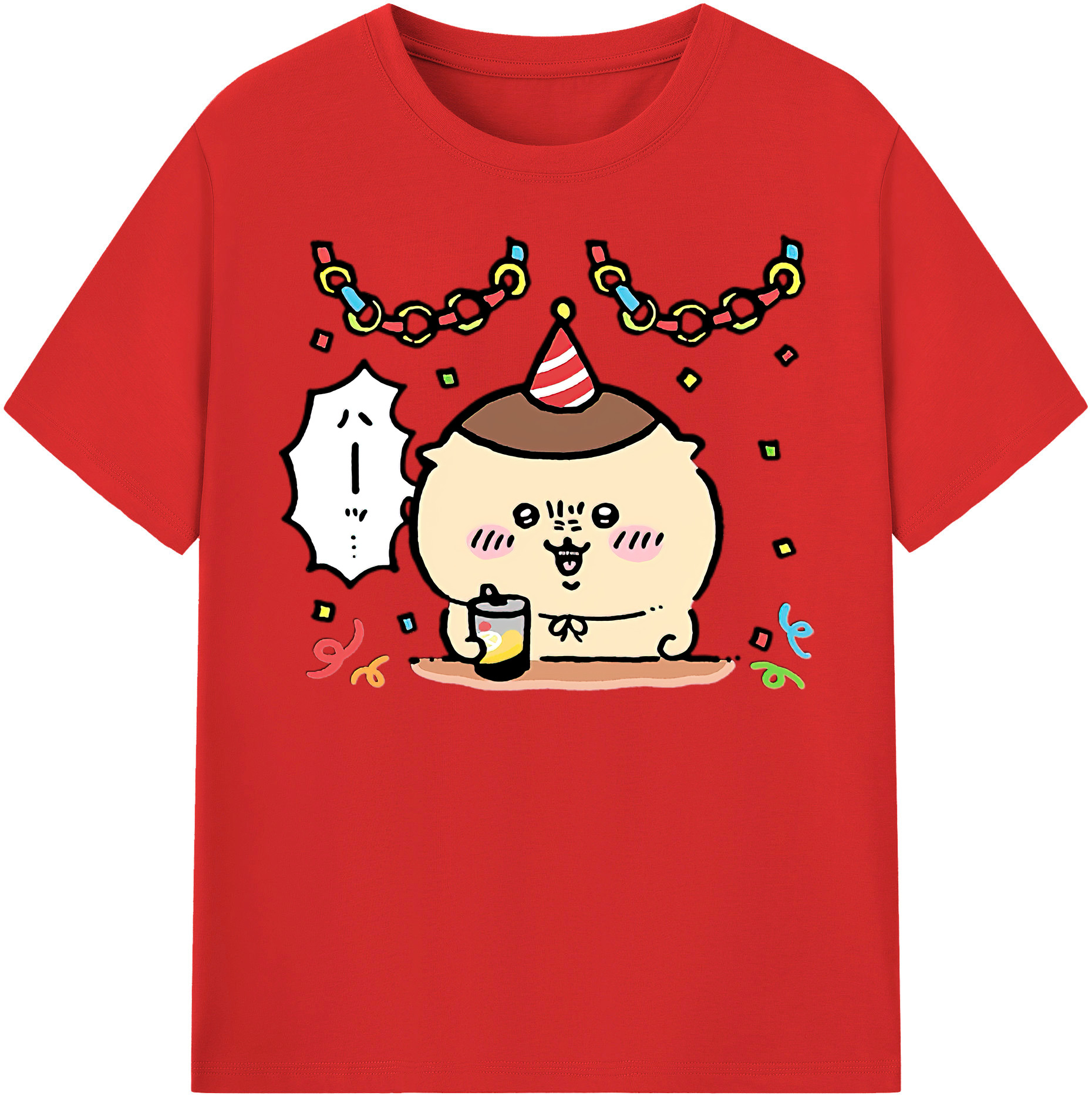 （画像用） ちいかわ くりまんじゅう Chii-kawa kuri manjū レディースカジュアルプリントTシャツ（綿100％）