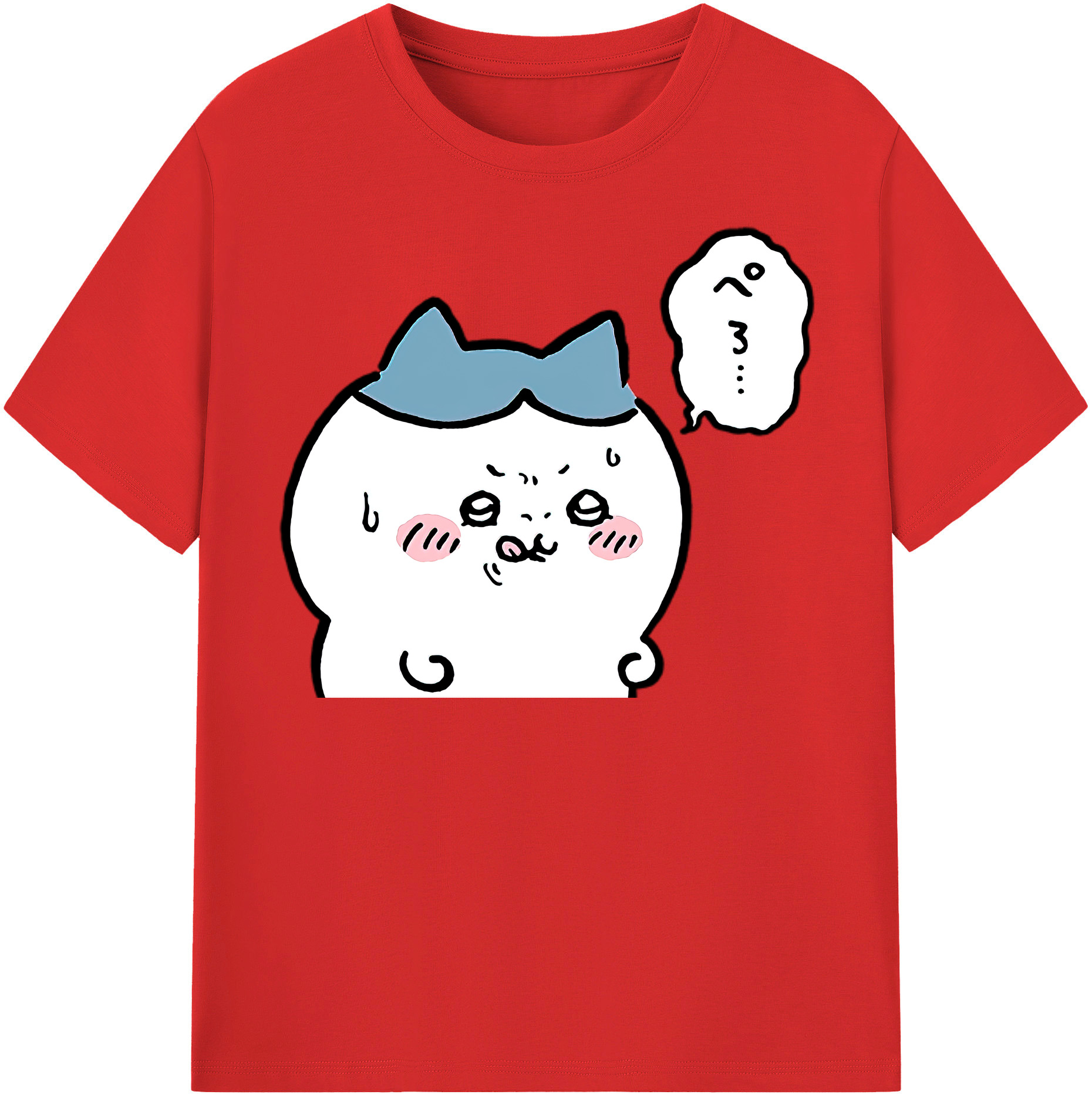 （画像用） ちいかわ ハチワレ Chii-kawa hachiware レディースカジュアルプリントTシャツ（綿100％）