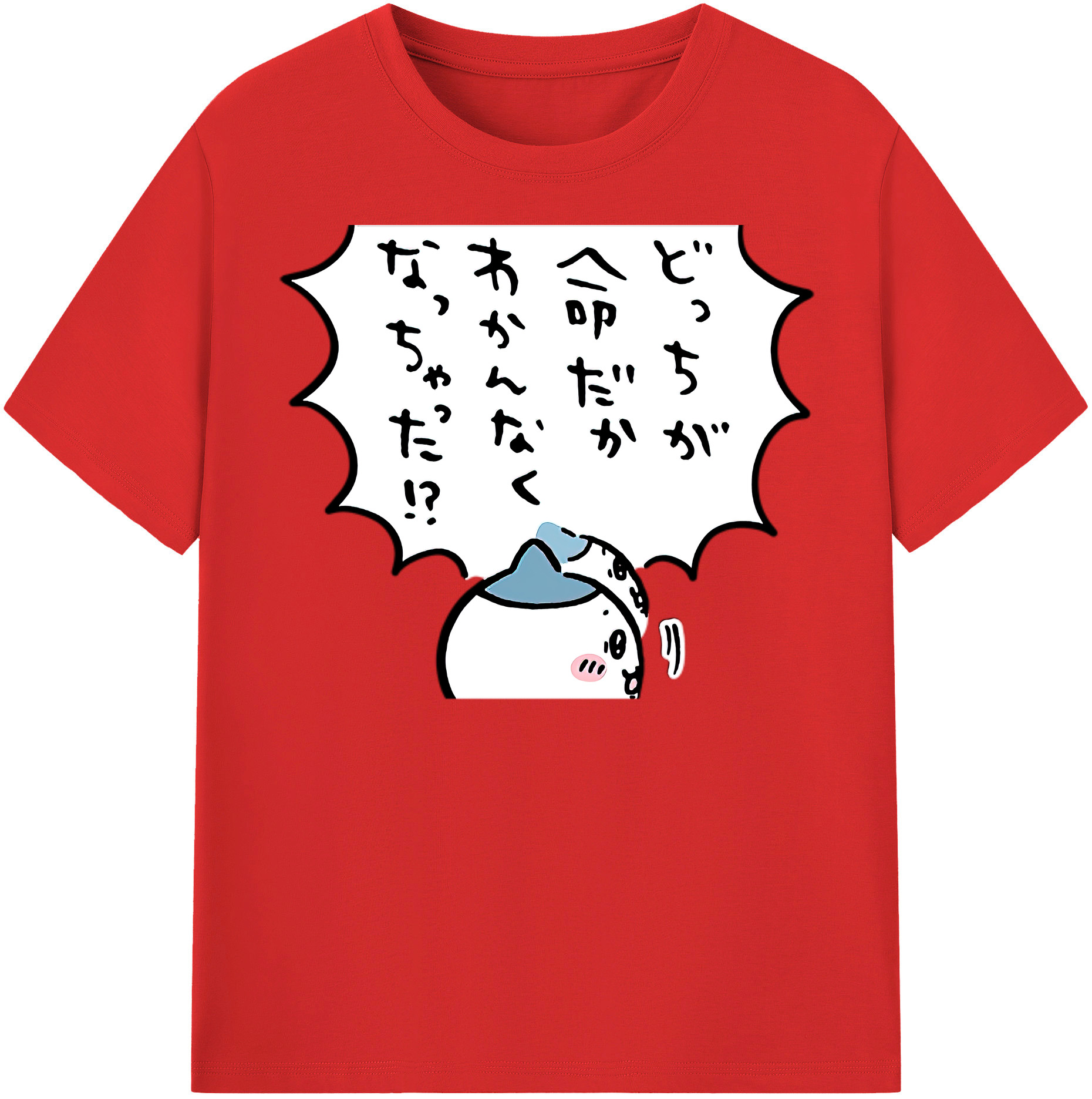（画像用） ちいかわ ハチワレ Chii-kawa hachiware レディースカジュアルプリントTシャツ（綿100％）