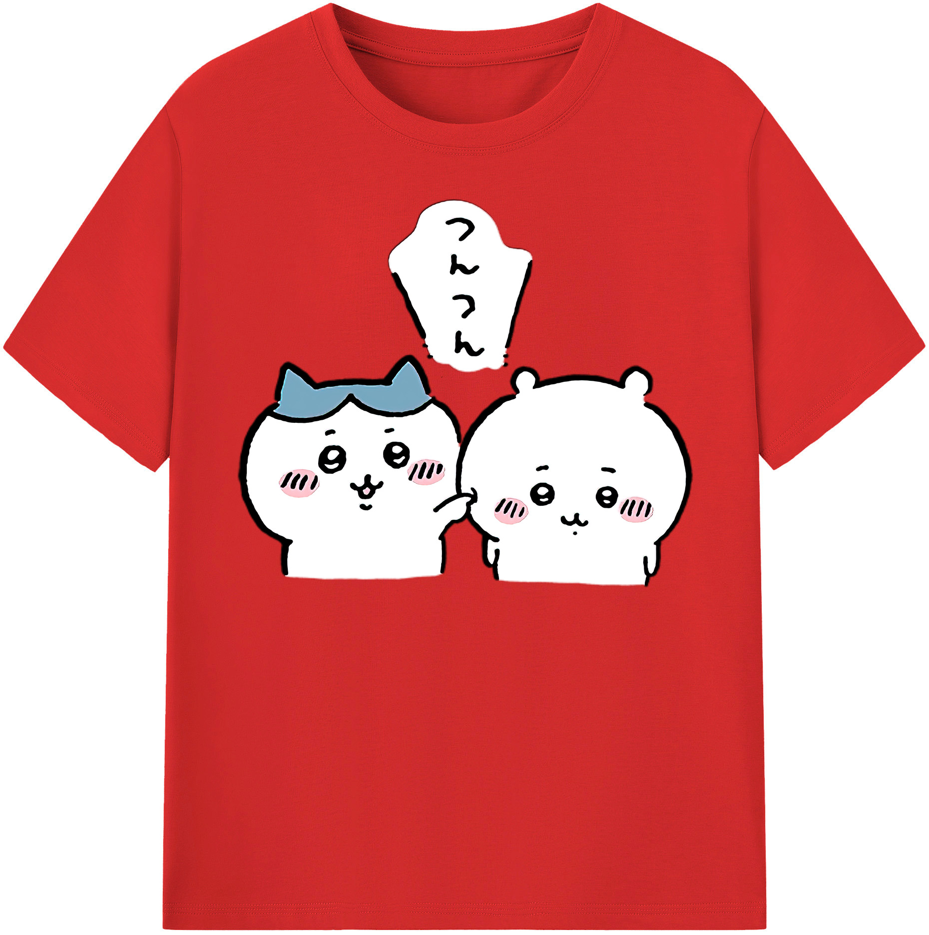 （画像用） ちいかわ ちいかわ Chii-kawa chiikawa レディースカジュアルプリントTシャツ（綿100％）