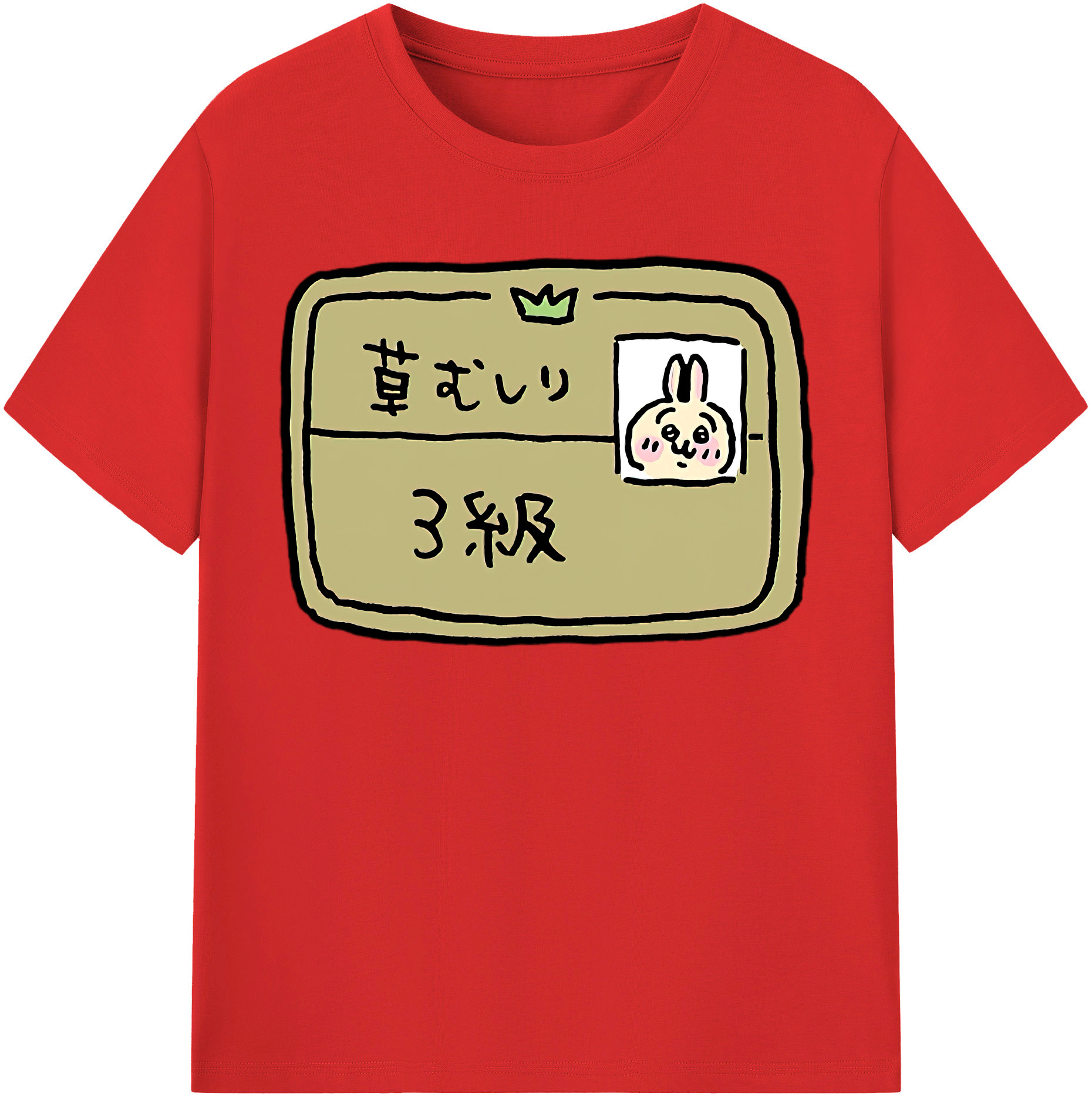 （画像用） ちいかわ うさぎ Chii-kawa usagi レディースカジュアルプリントTシャツ（綿100％）
