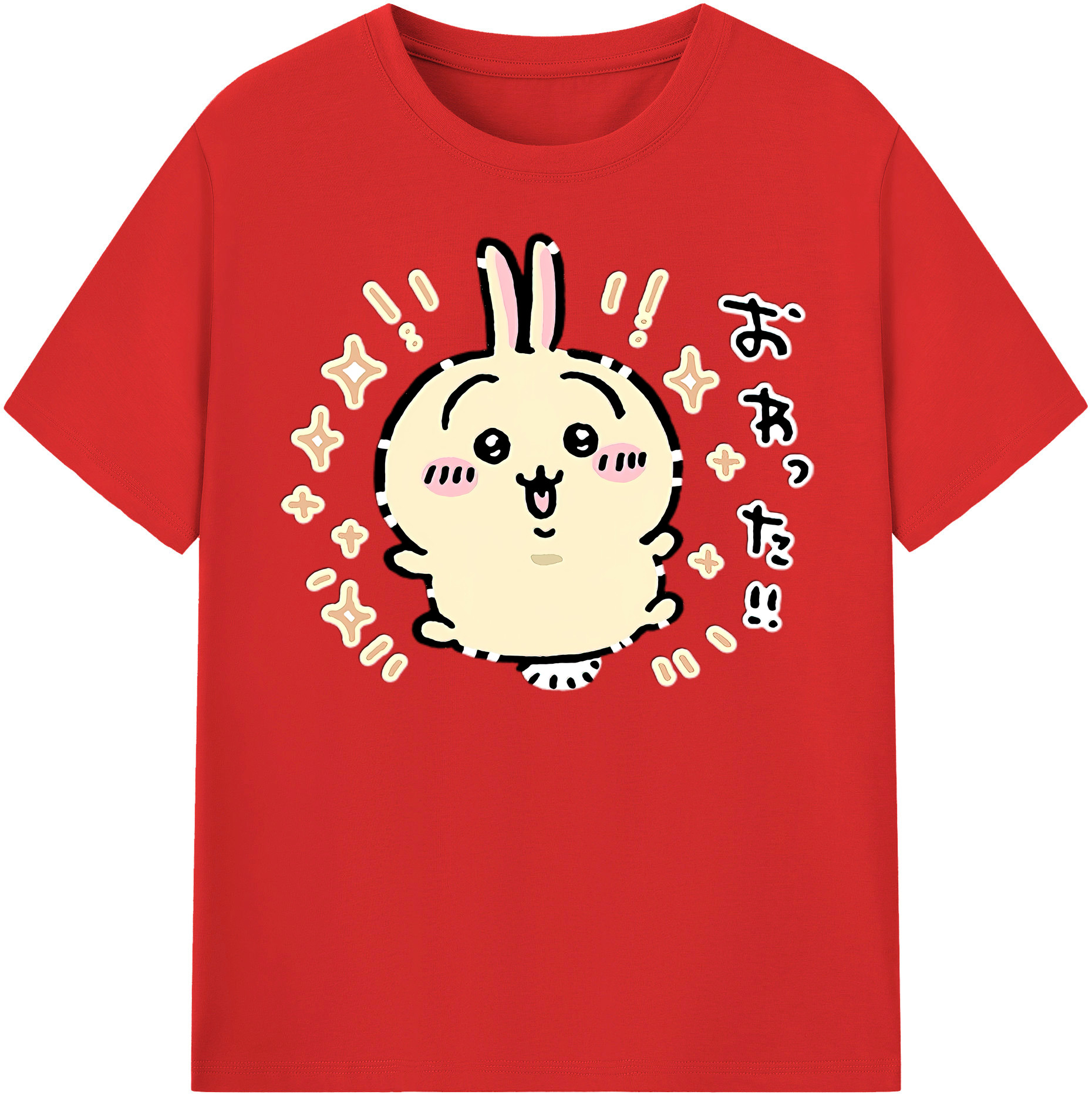 （画像用） ちいかわ うさぎ Chii-kawa usagi レディースカジュアルプリントTシャツ（綿100％）