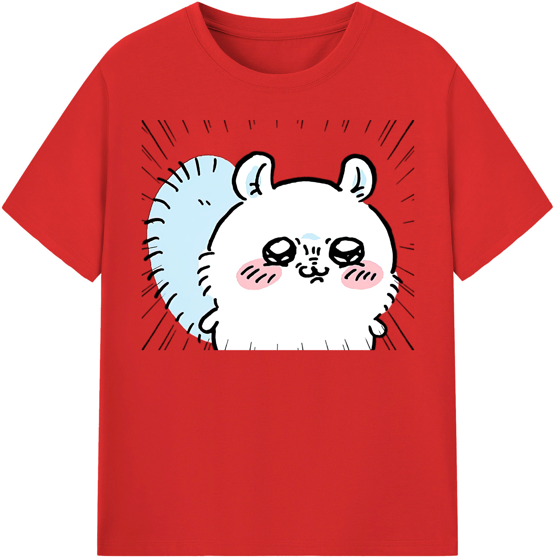 （画像用） ちいかわ モモンガ Chii-kawa Momonga レディースカジュアルプリントTシャツ（綿100％）