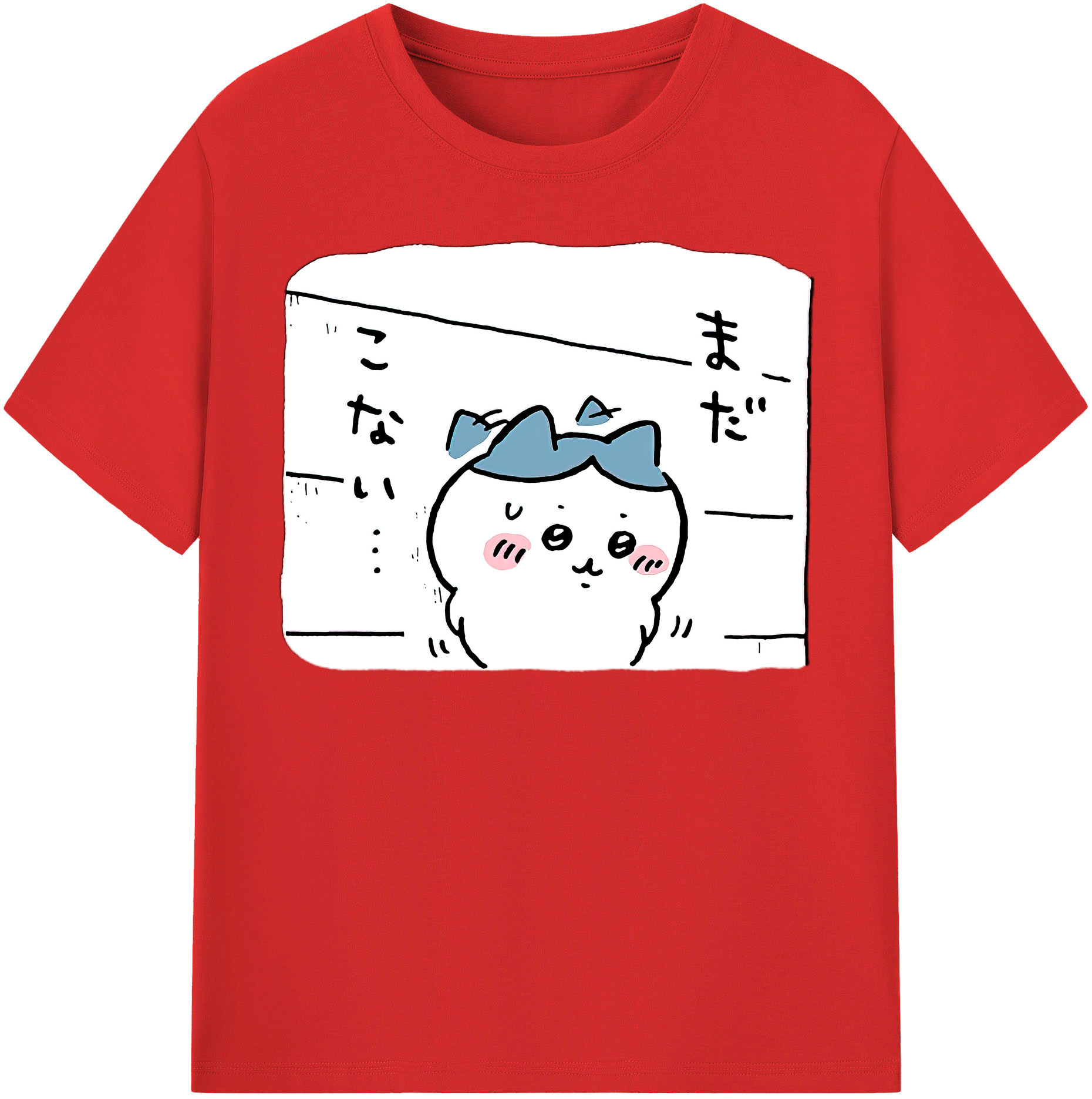 （画像用） ちいかわ ハチワレ Chii-kawa hachiware レディースカジュアルプリントTシャツ（綿100％）