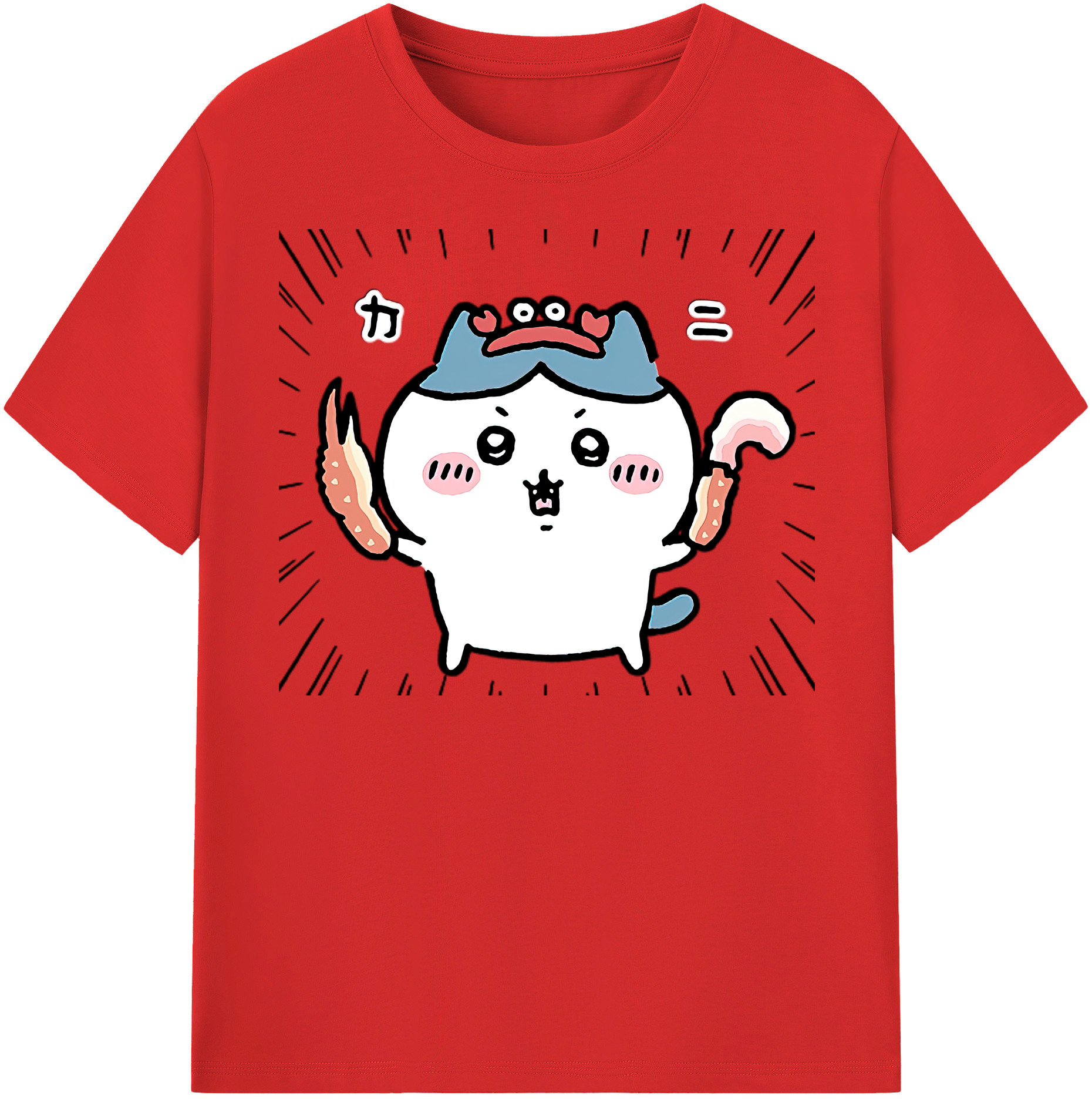 （画像用） ちいかわ ハチワレ Chii-kawa hachiware レディースカジュアルプリントTシャツ（綿100％）