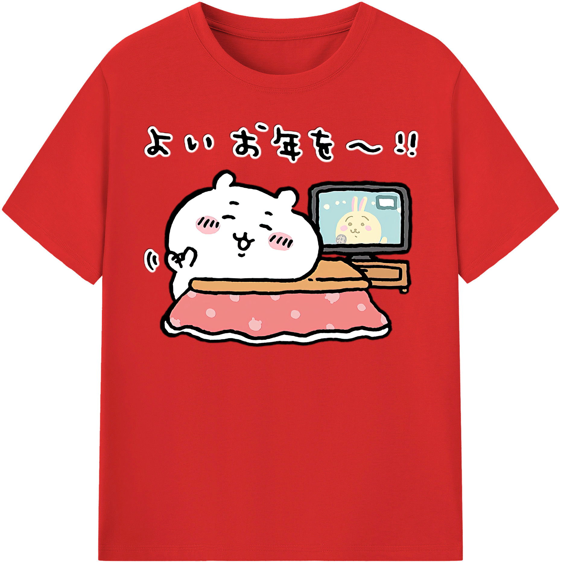 （画像用） ちいかわ ちいかわ Chii-kawa chiikawa レディースカジュアルプリントTシャツ（綿100％）