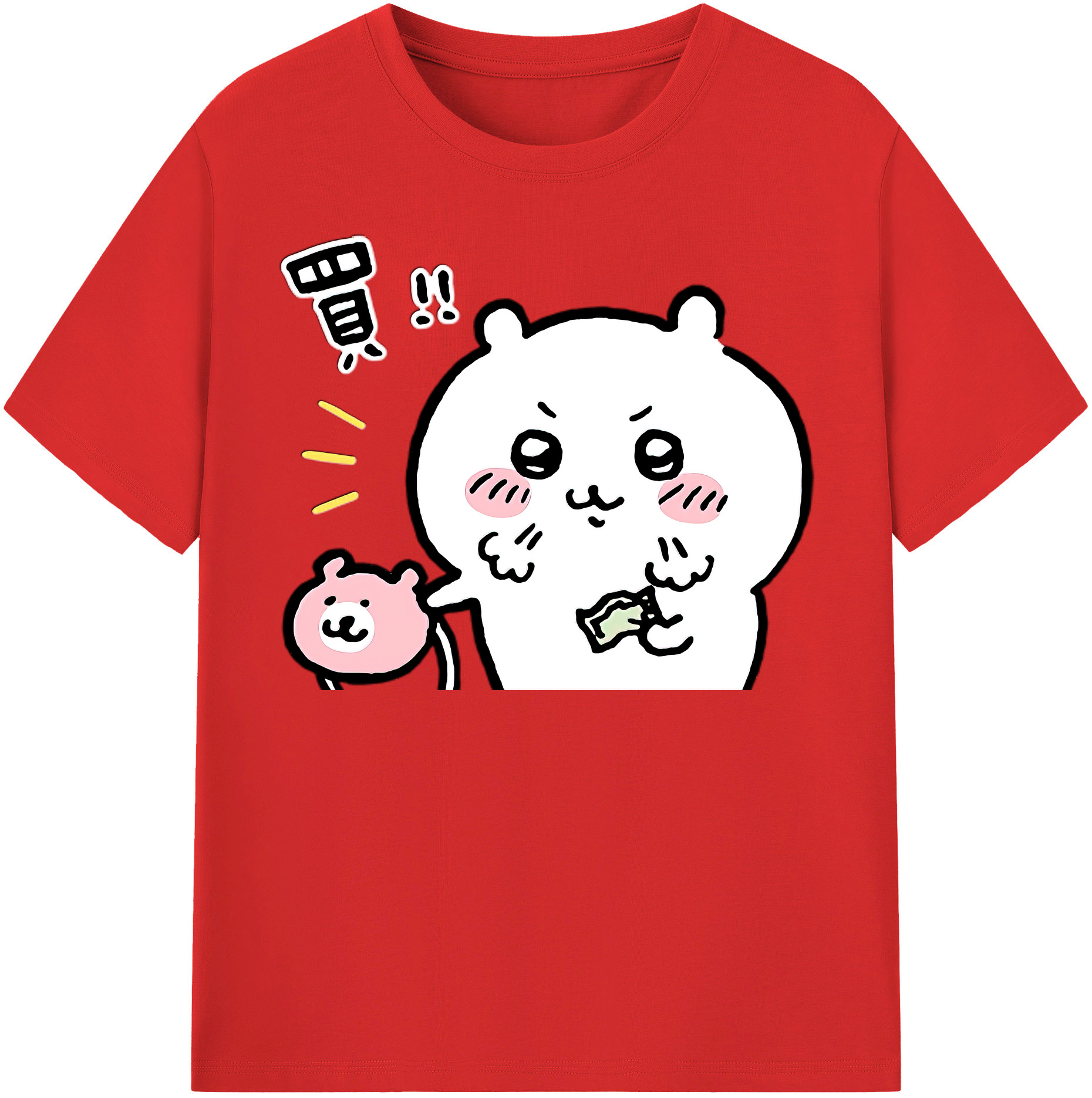 （画像用） ちいかわ ちいかわ Chii-kawa chiikawa レディースカジュアルプリントTシャツ（綿100％）