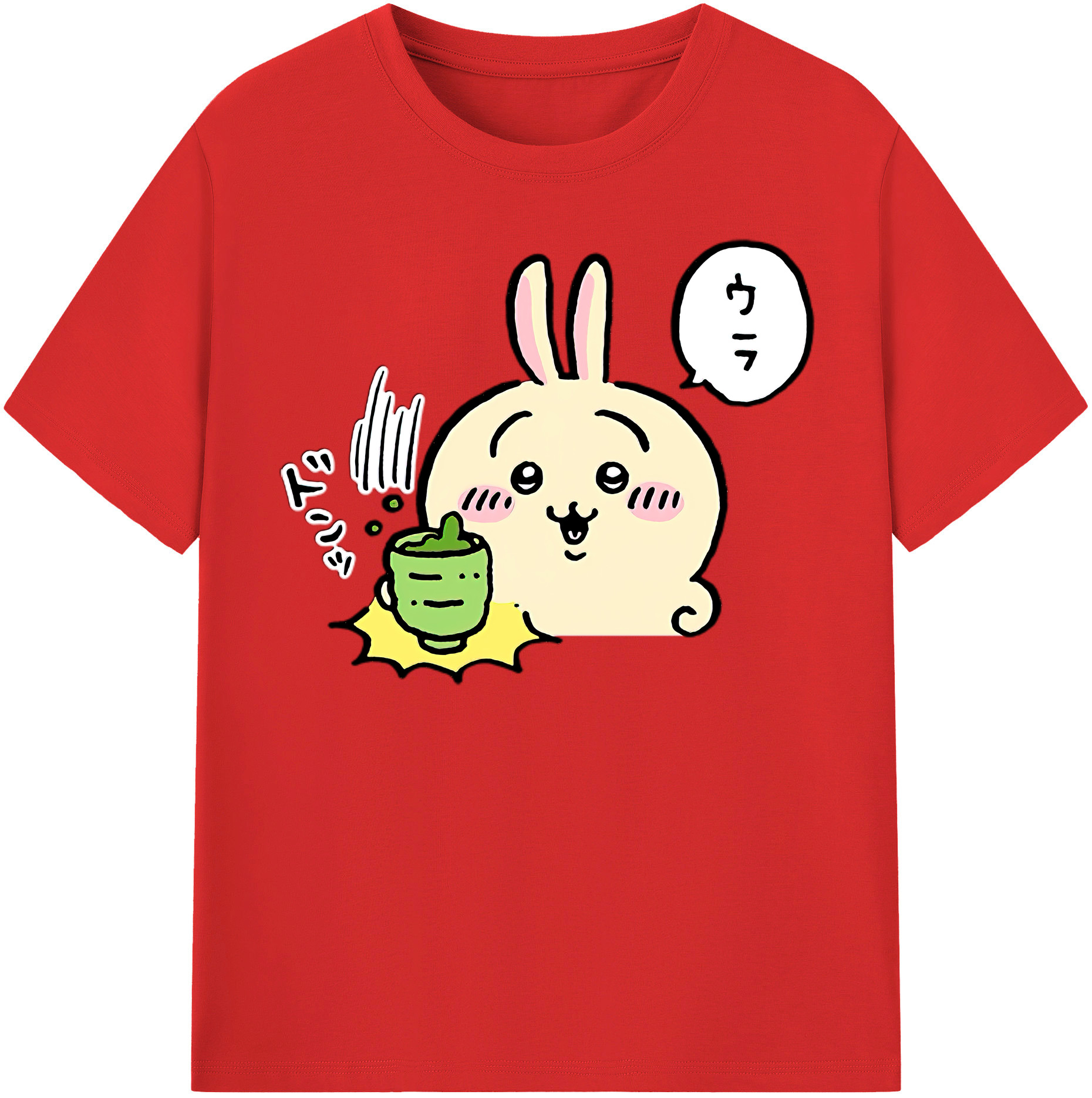 （画像用） ちいかわ うさぎ Chii-kawa usagi レディースカジュアルプリントTシャツ（綿100％）