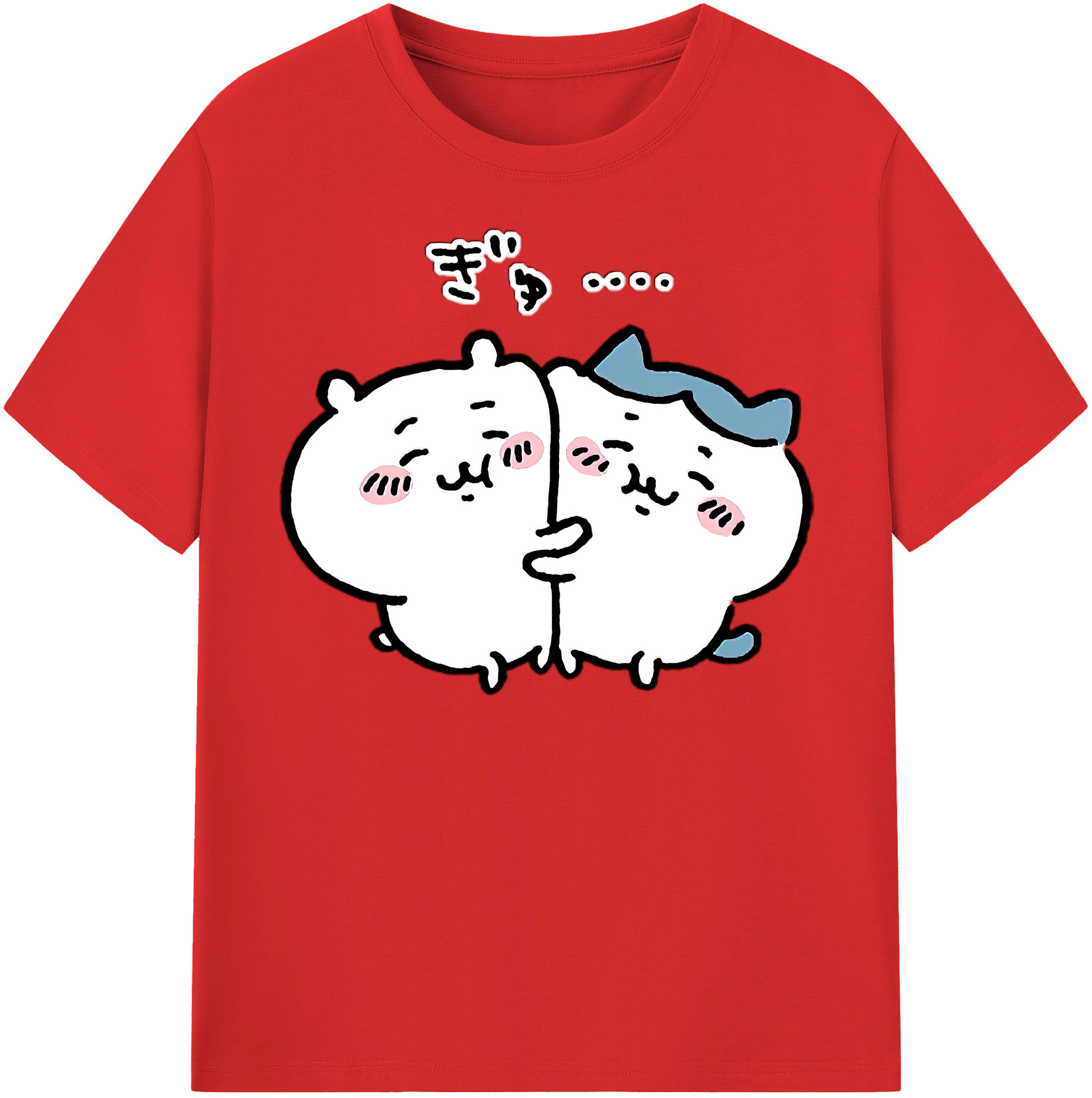 （画像用） ちいかわ ハチワレ Chii-kawa hachiware レディースカジュアルプリントTシャツ（綿100％）