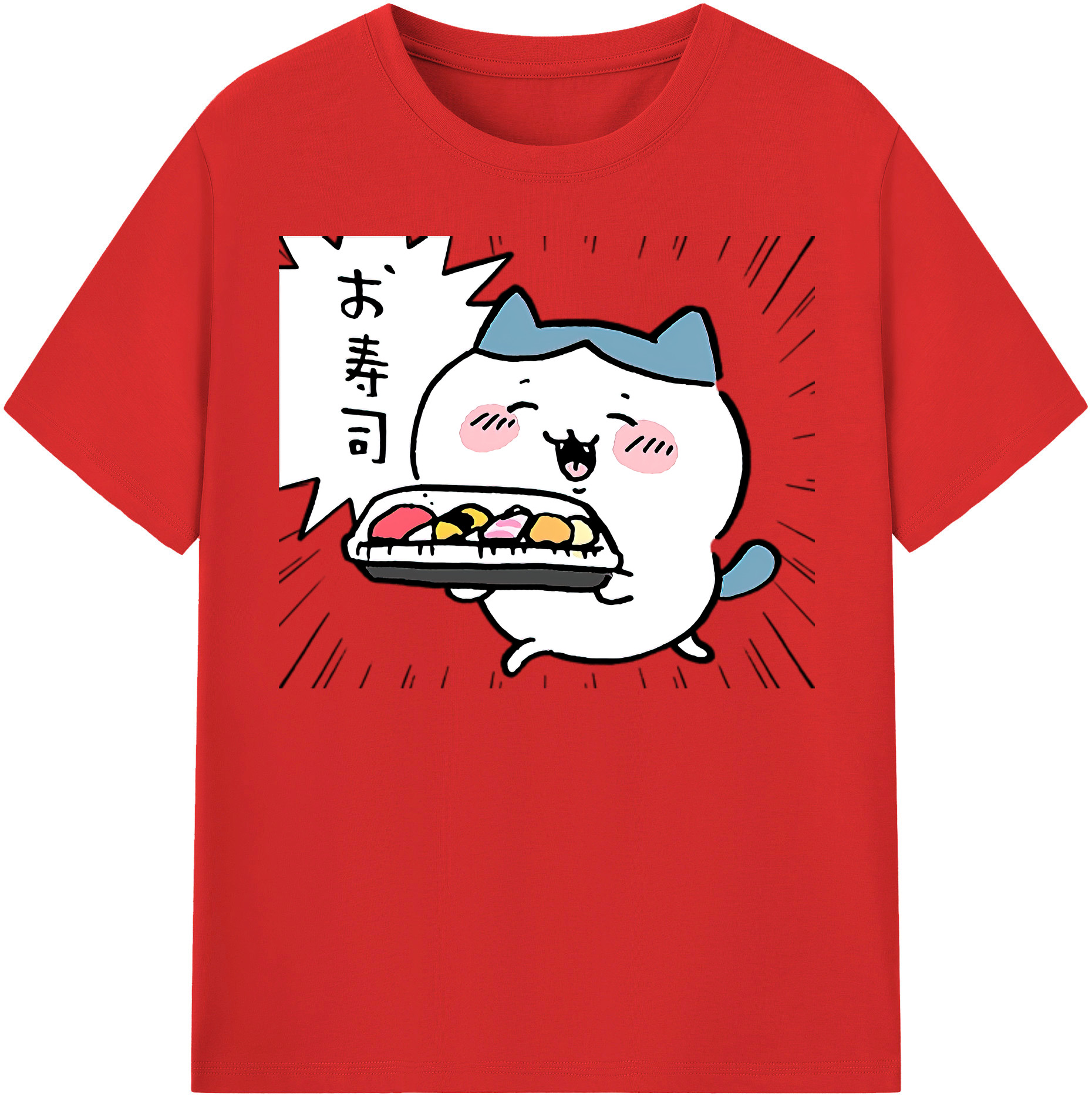 （画像用） ちいかわ ハチワレ Chii-kawa hachiware レディースカジュアルプリントTシャツ（綿100％）