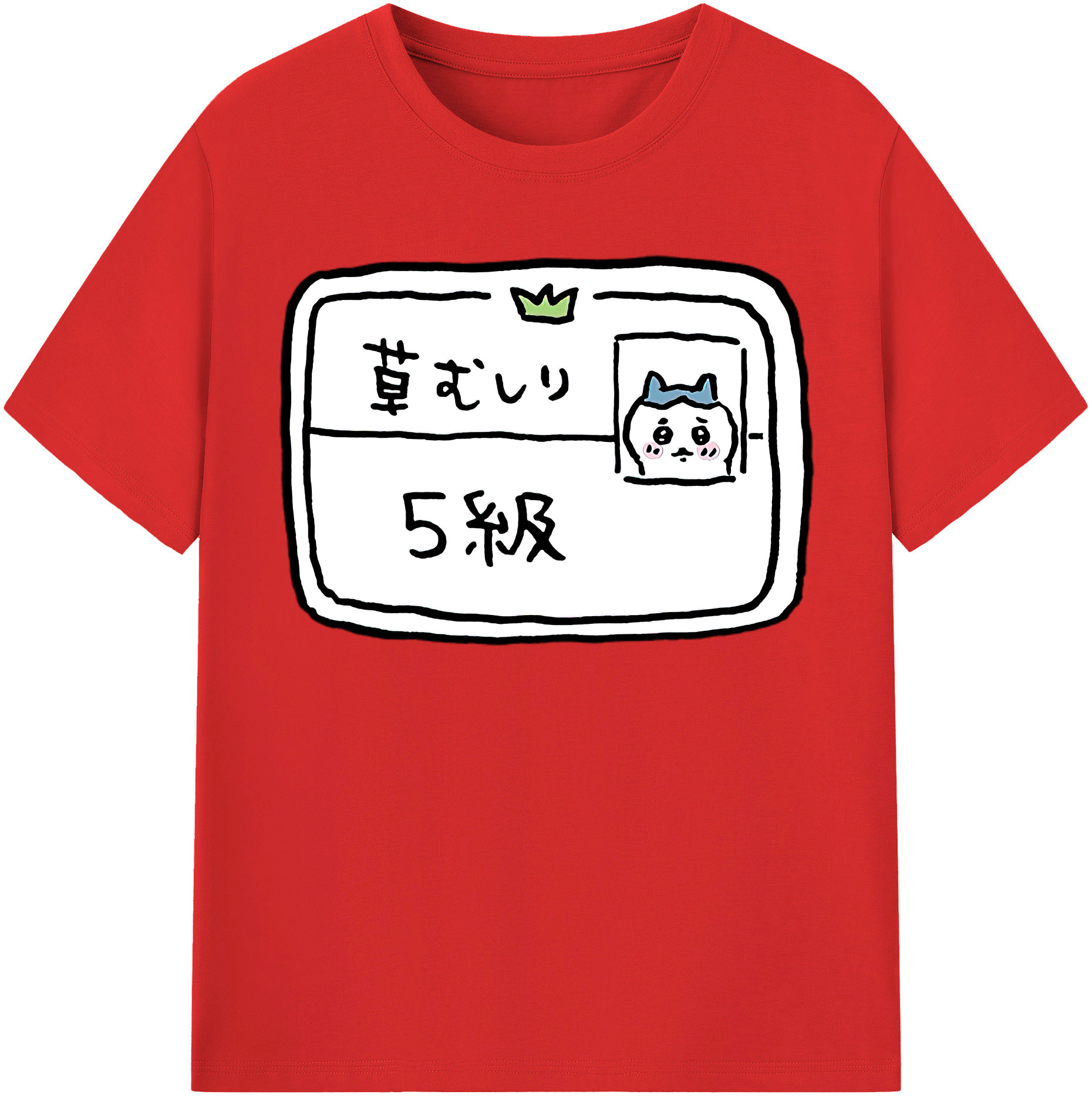 （画像用） ちいかわ ハチワレ Chii-kawa hachiware レディースカジュアルプリントTシャツ（綿100％）