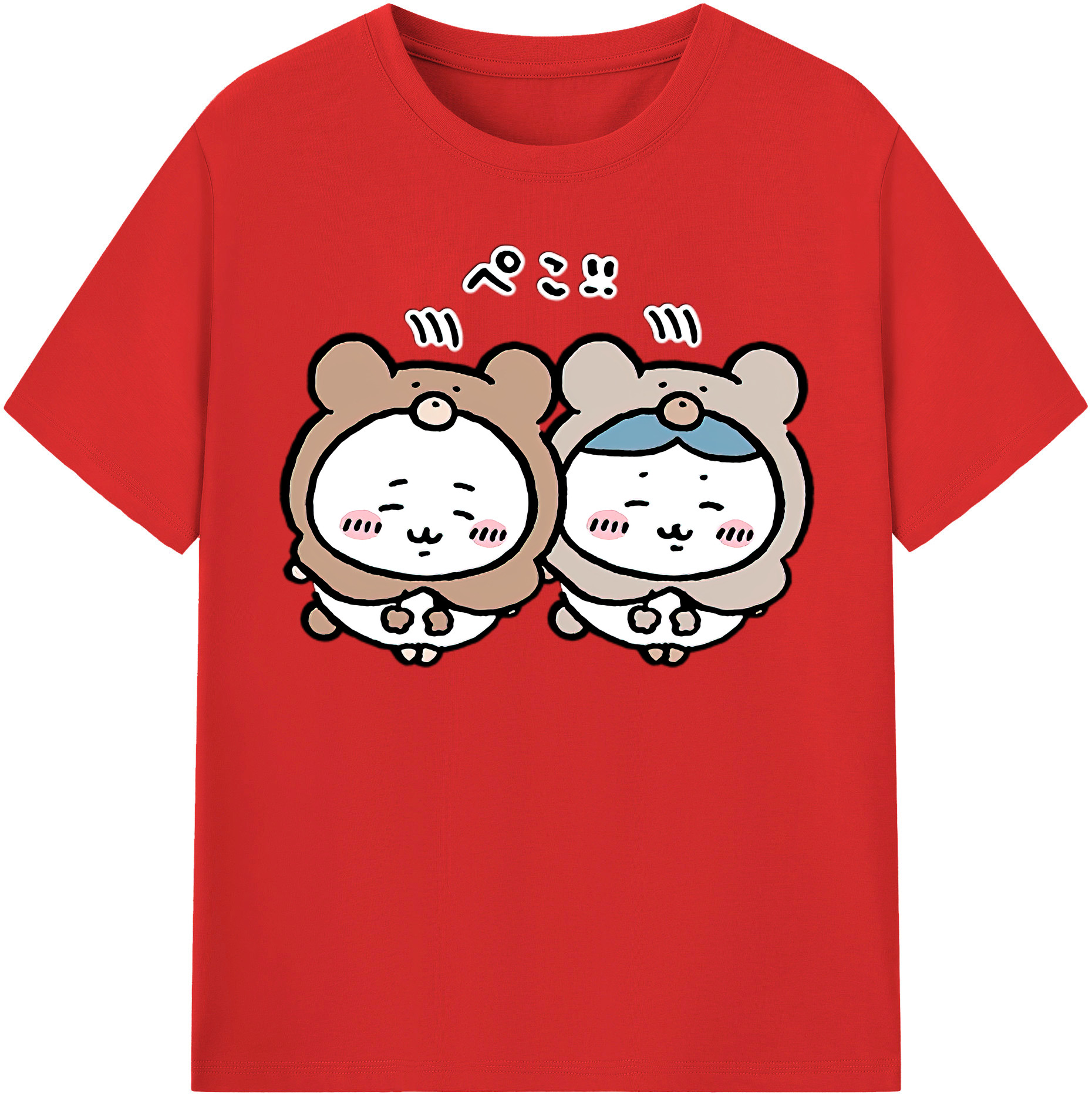 （画像用） ちいかわ ハチワレ Chii-kawa hachiware レディースカジュアルプリントTシャツ（綿100％）