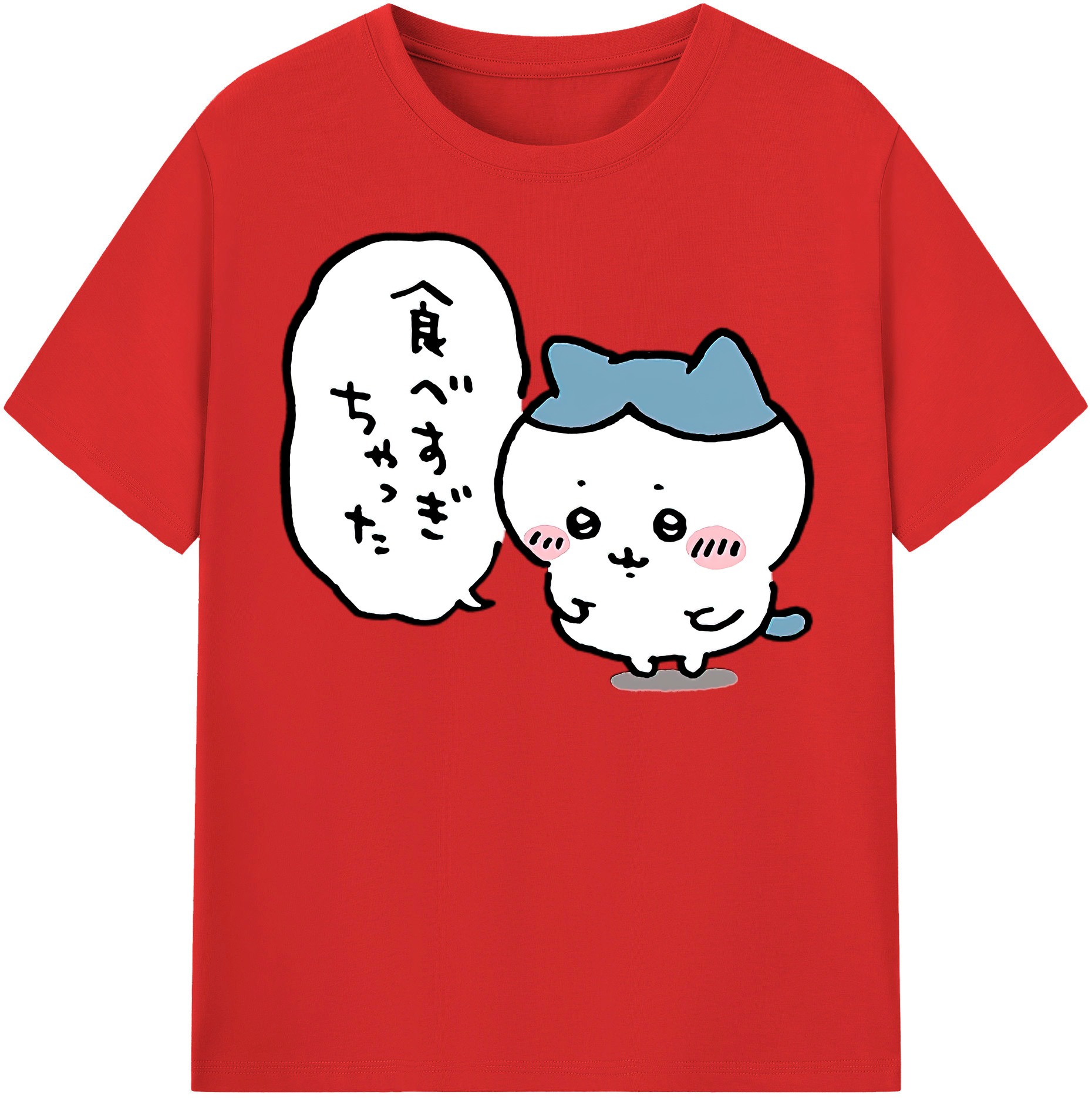 （画像用） ちいかわ ハチワレ Chii-kawa hachiware レディースカジュアルプリントTシャツ（綿100％）