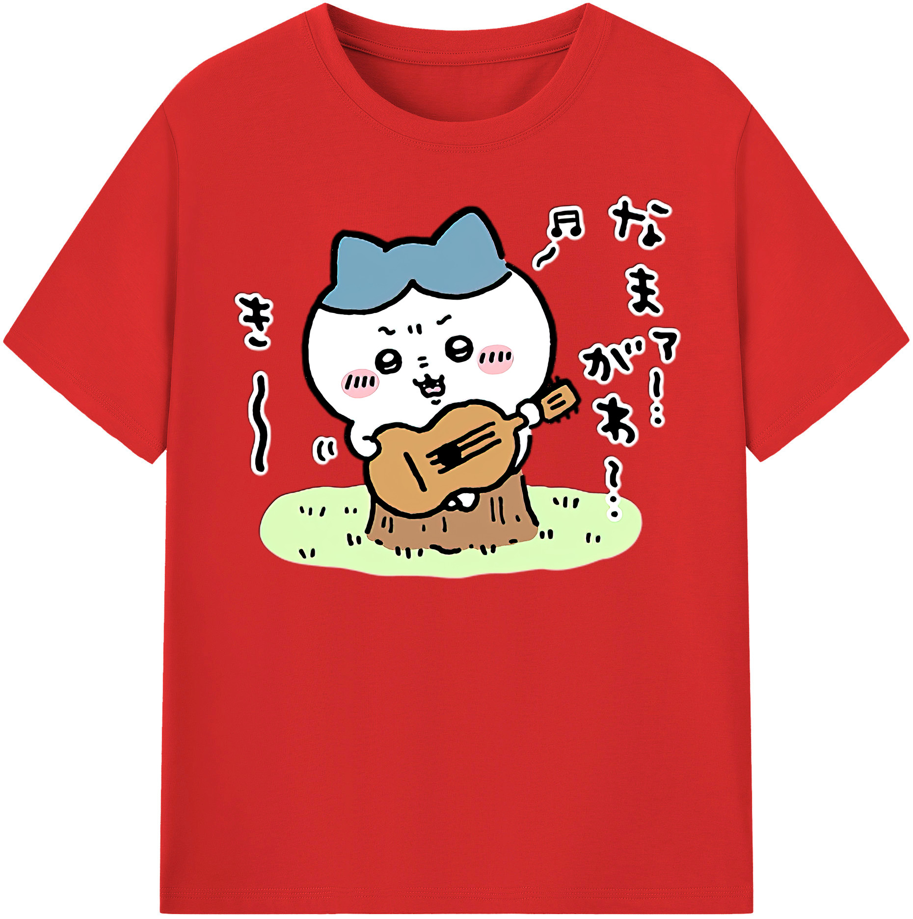 （画像用） ちいかわ ハチワレ Chii-kawa hachiware レディースカジュアルプリントTシャツ（綿100％）