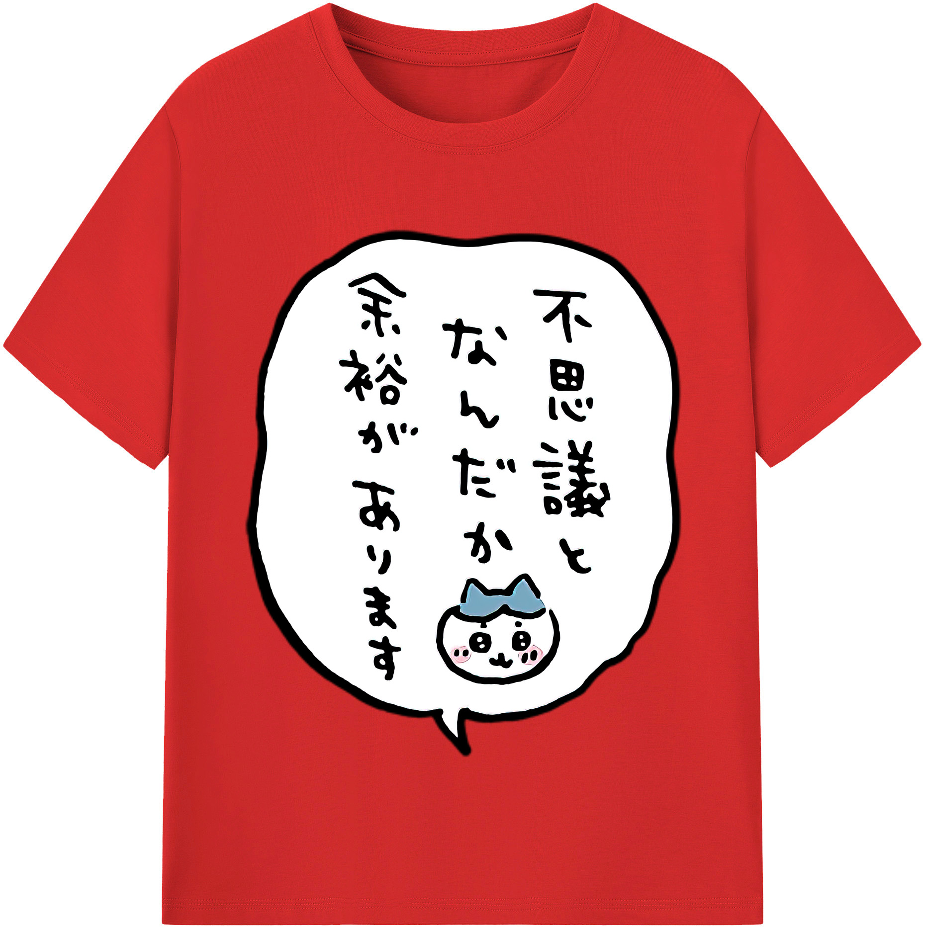 （画像用） ちいかわ ハチワレ Chii-kawa hachiware レディースカジュアルプリントTシャツ（綿100％）