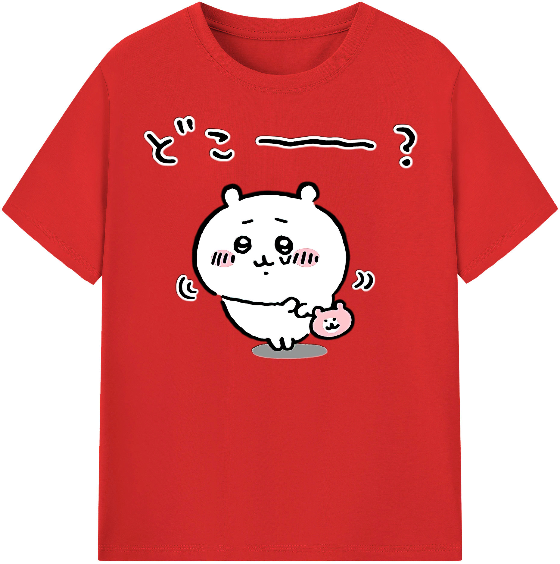 （画像用） ちいかわ ちいかわ Chii-kawa chiikawa レディースカジュアルプリントTシャツ（綿100％）