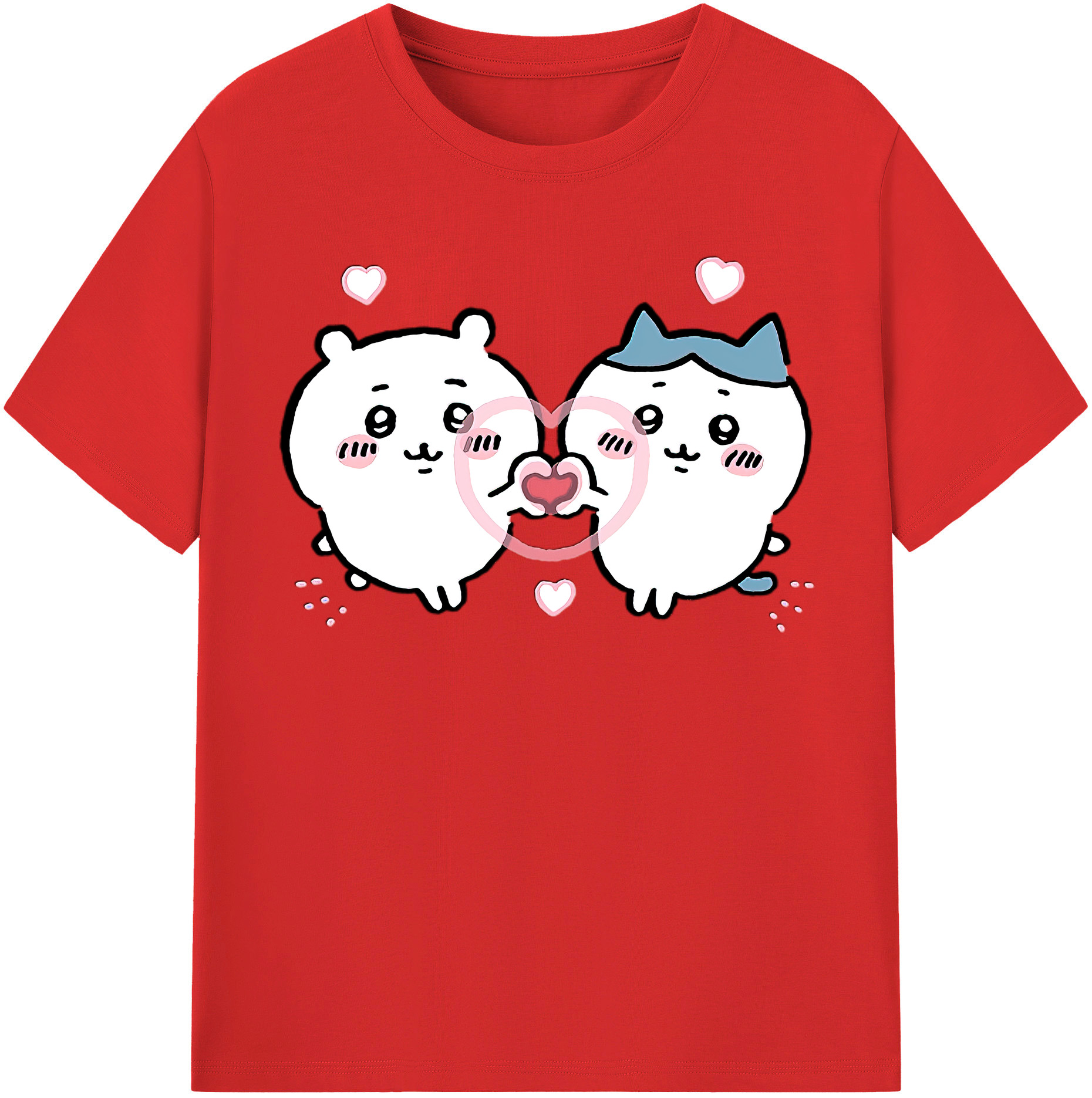 （画像用） ちいかわ ちいかわ Chii-kawa chiikawa レディースカジュアルプリントTシャツ（綿100％）