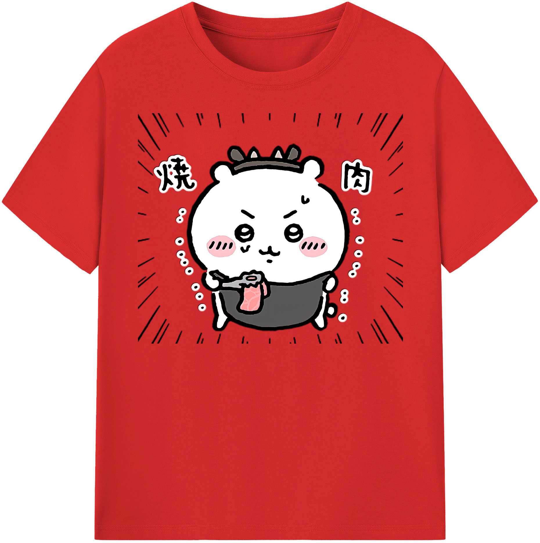 （画像用） ちいかわ ちいかわ Chii-kawa chiikawa レディースカジュアルプリントTシャツ（綿100％）