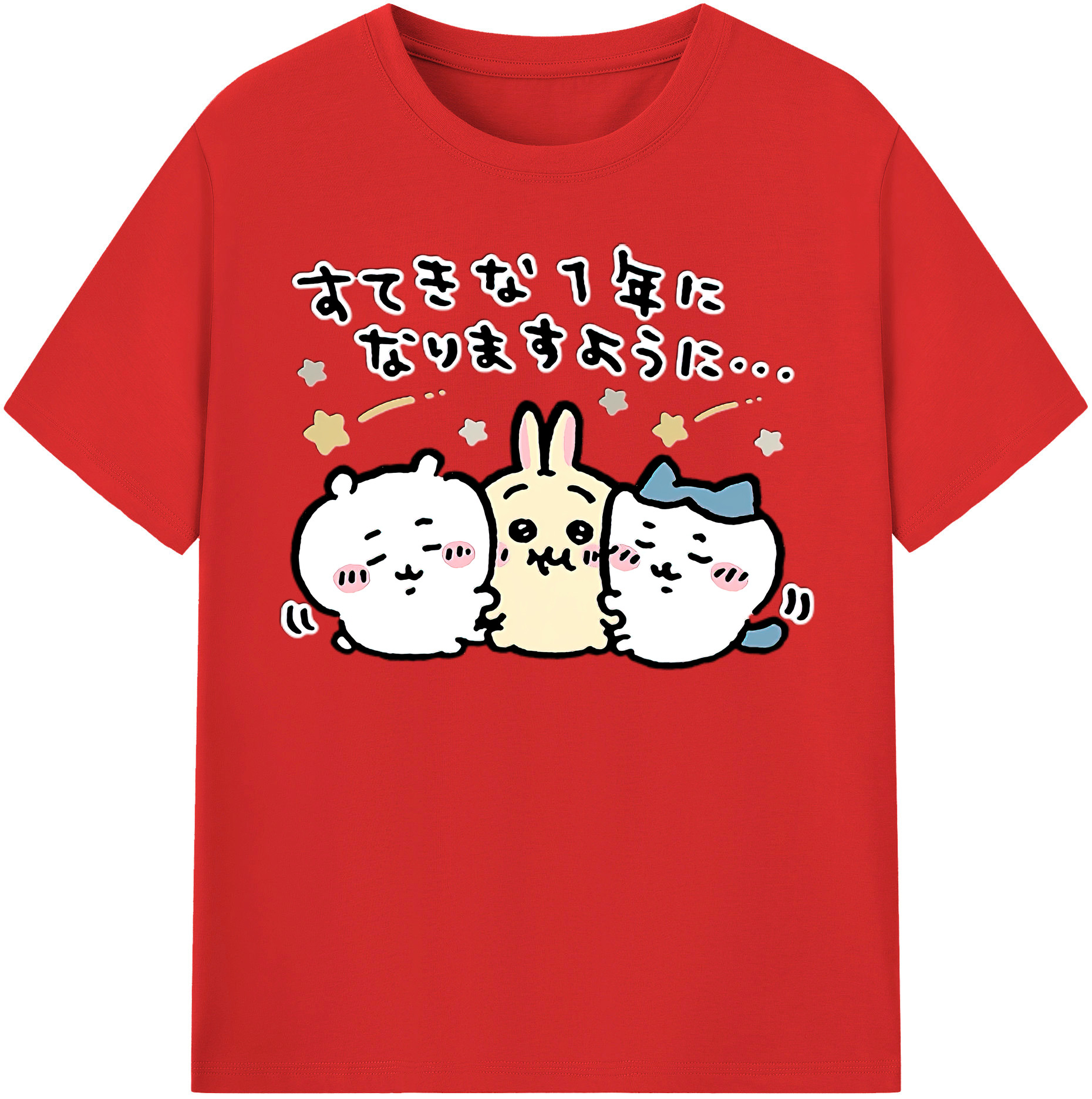 （画像用） ちいかわ ちいかわ Chii-kawa chiikawa レディースカジュアルプリントTシャツ（綿100％）