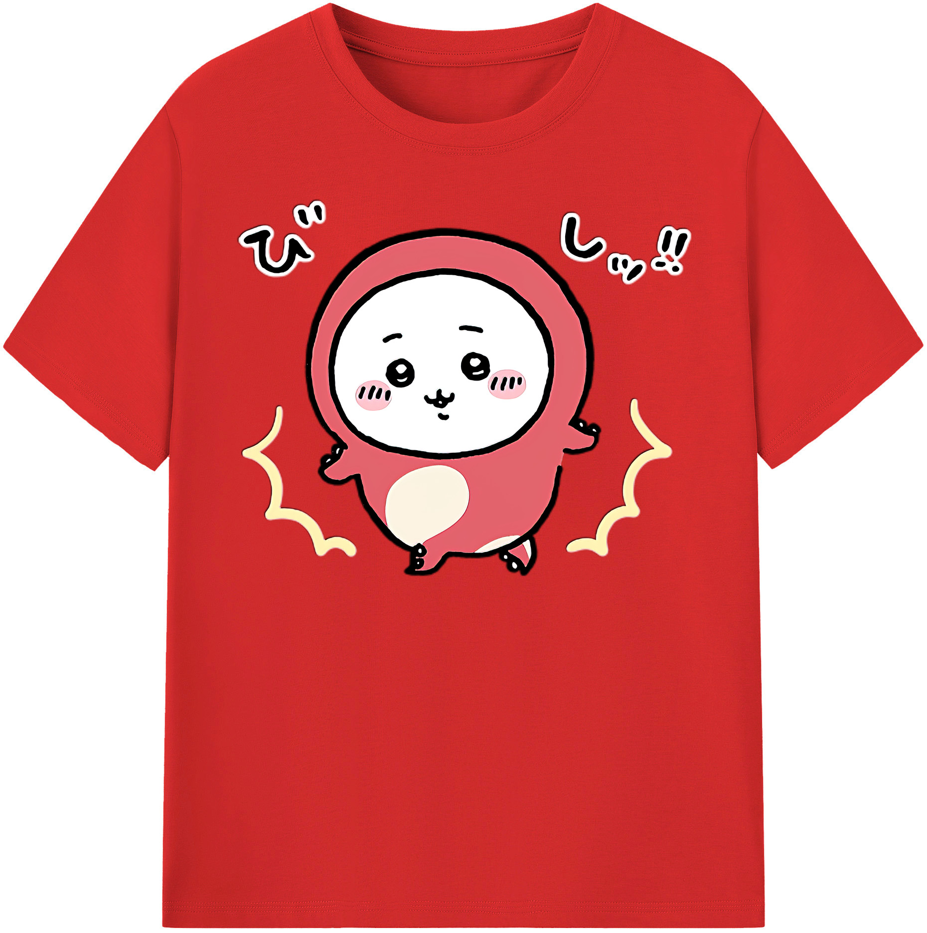 （画像用） ちいかわ ちいかわ Chii-kawa chiikawa レディースカジュアルプリントTシャツ（綿100％）