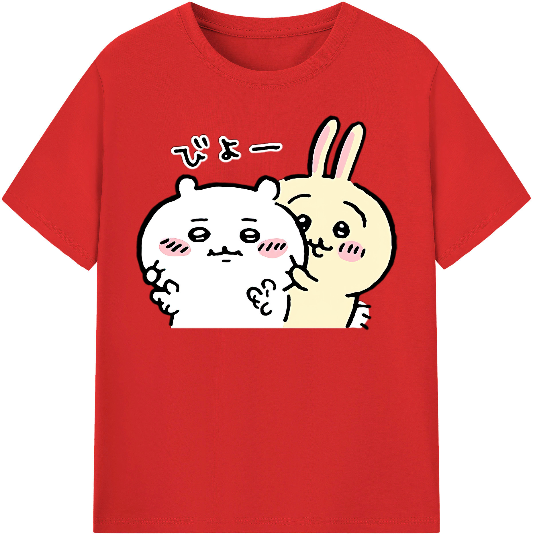 （画像用） ちいかわ うさぎ Chii-kawa usagi レディースカジュアルプリントTシャツ（綿100％）