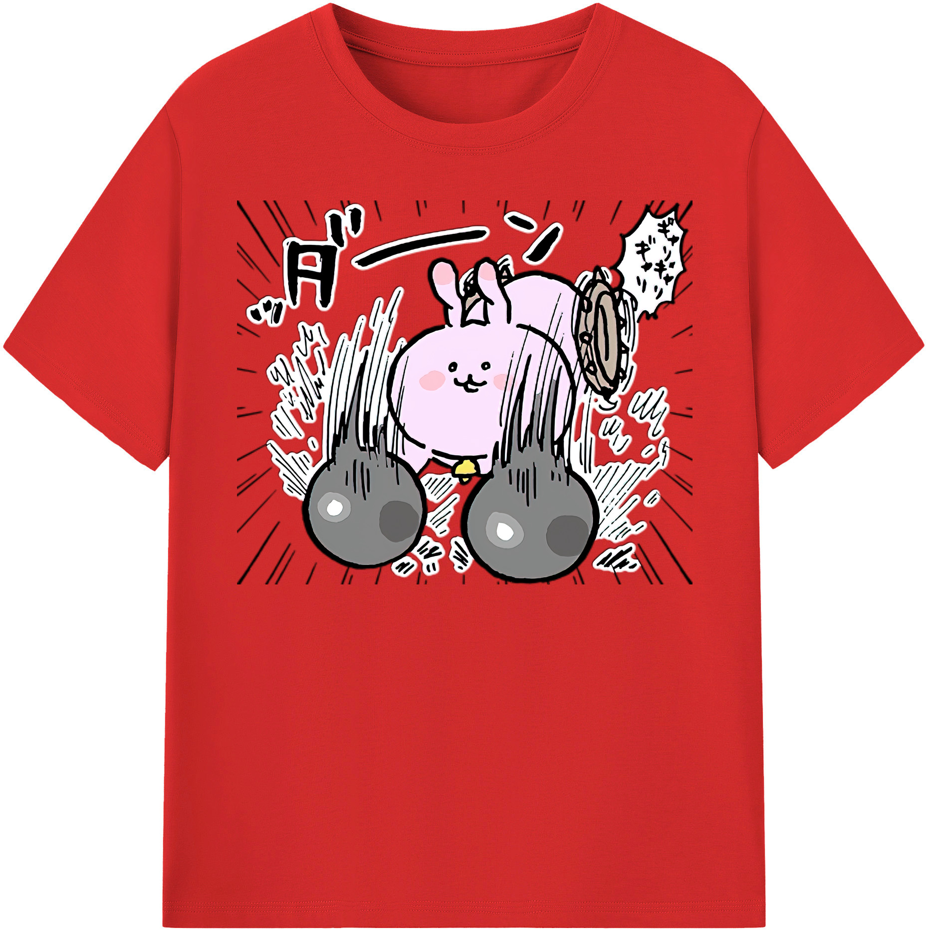 （画像用） ちいかわ うさぎ Chii-kawa usagi レディースカジュアルプリントTシャツ（綿100％）