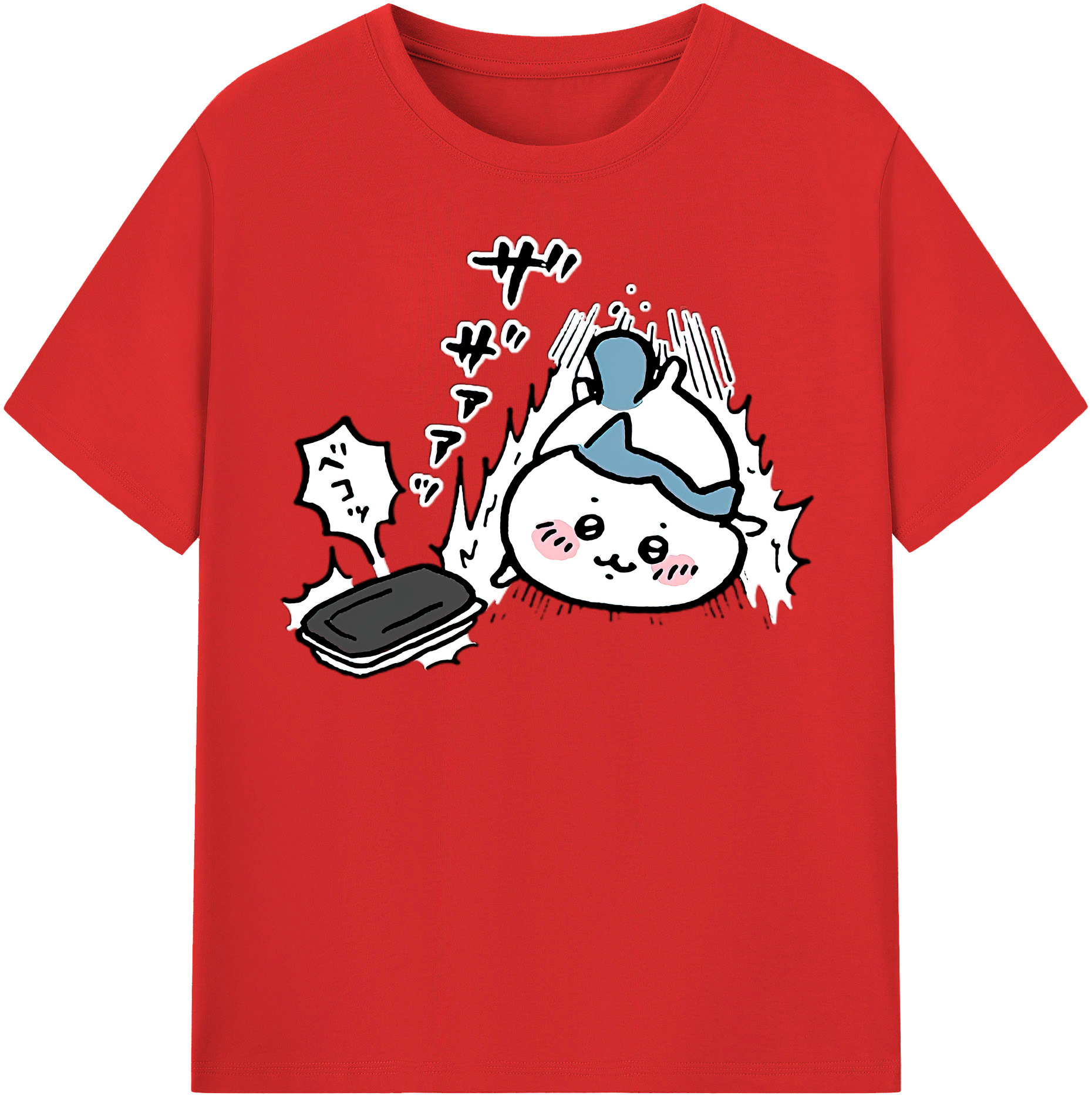 （画像用） ちいかわ ハチワレ Chii-kawa hachiware レディースカジュアルプリントTシャツ（綿100％）