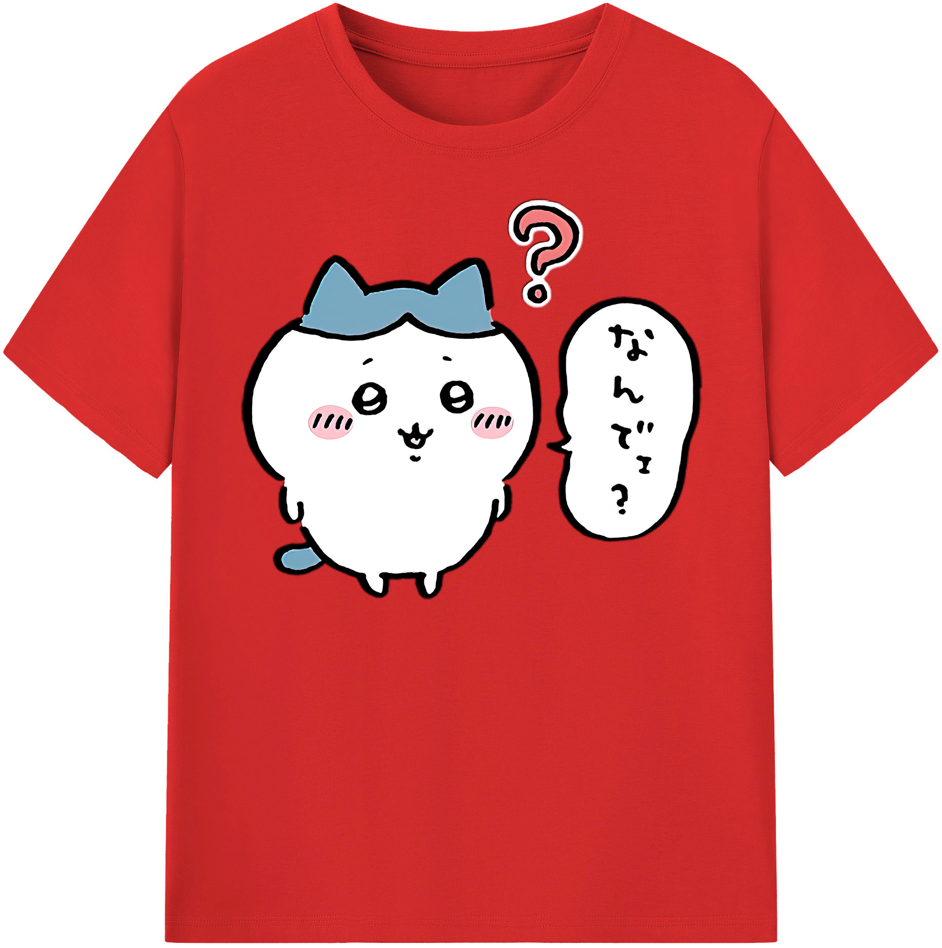 （画像用） ちいかわ ハチワレ Chii-kawa hachiware レディースカジュアルプリントTシャツ（綿100％）
