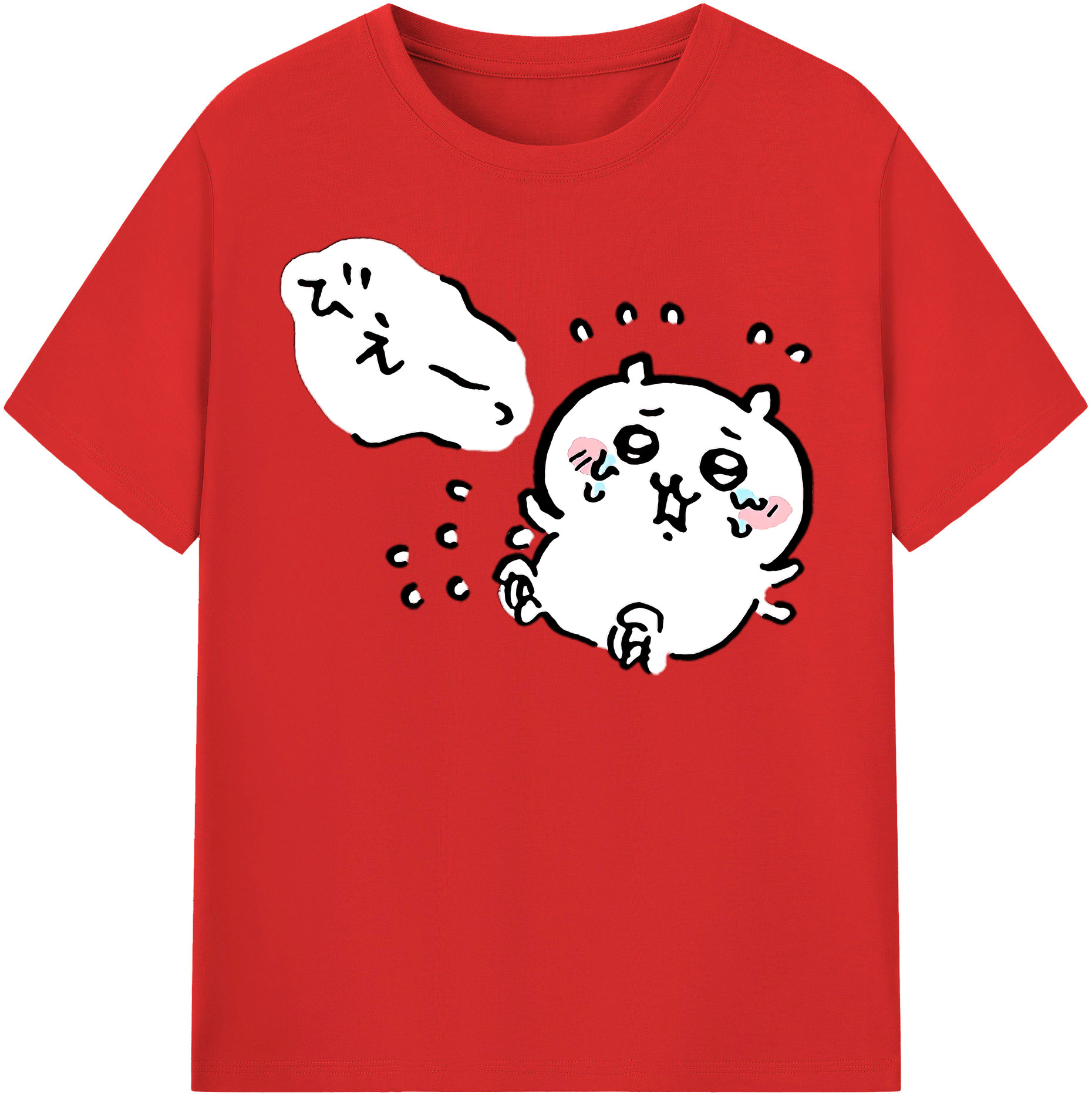 （画像用） ちいかわ ちいかわ Chii-kawa chiikawa レディースカジュアルプリントTシャツ（綿100％）