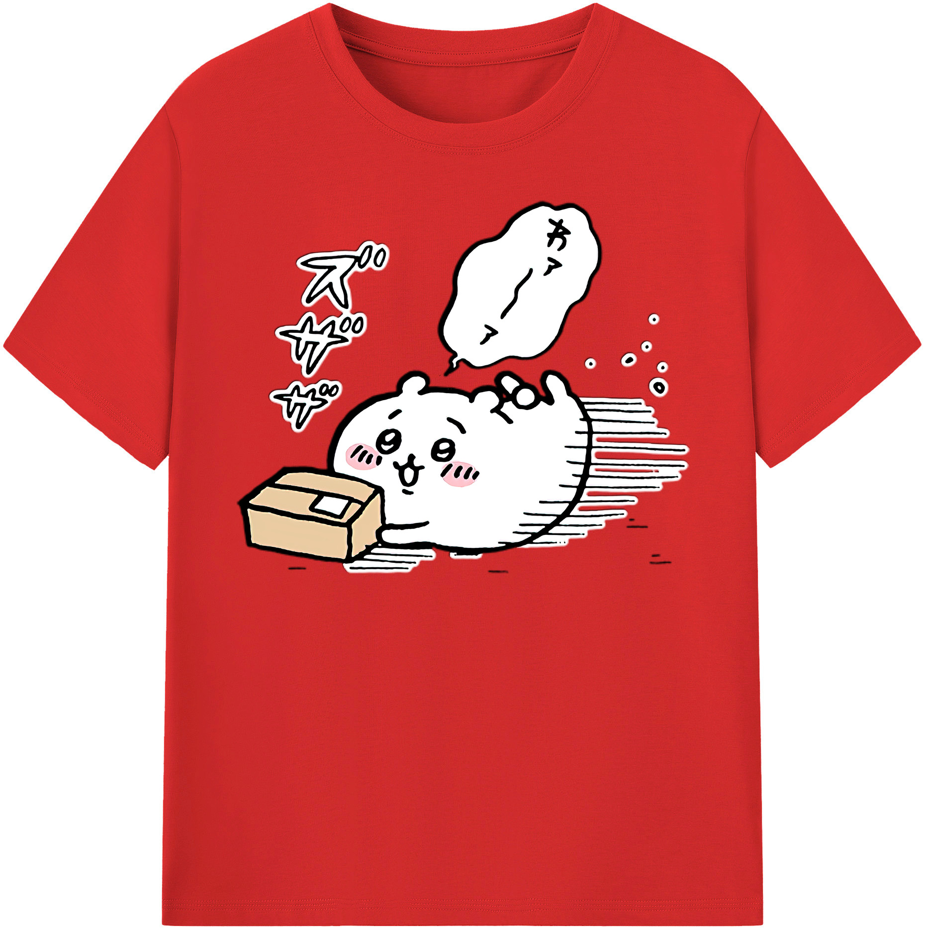 （画像用） ちいかわ ちいかわ Chii-kawa chiikawa レディースカジュアルプリントTシャツ（綿100％）