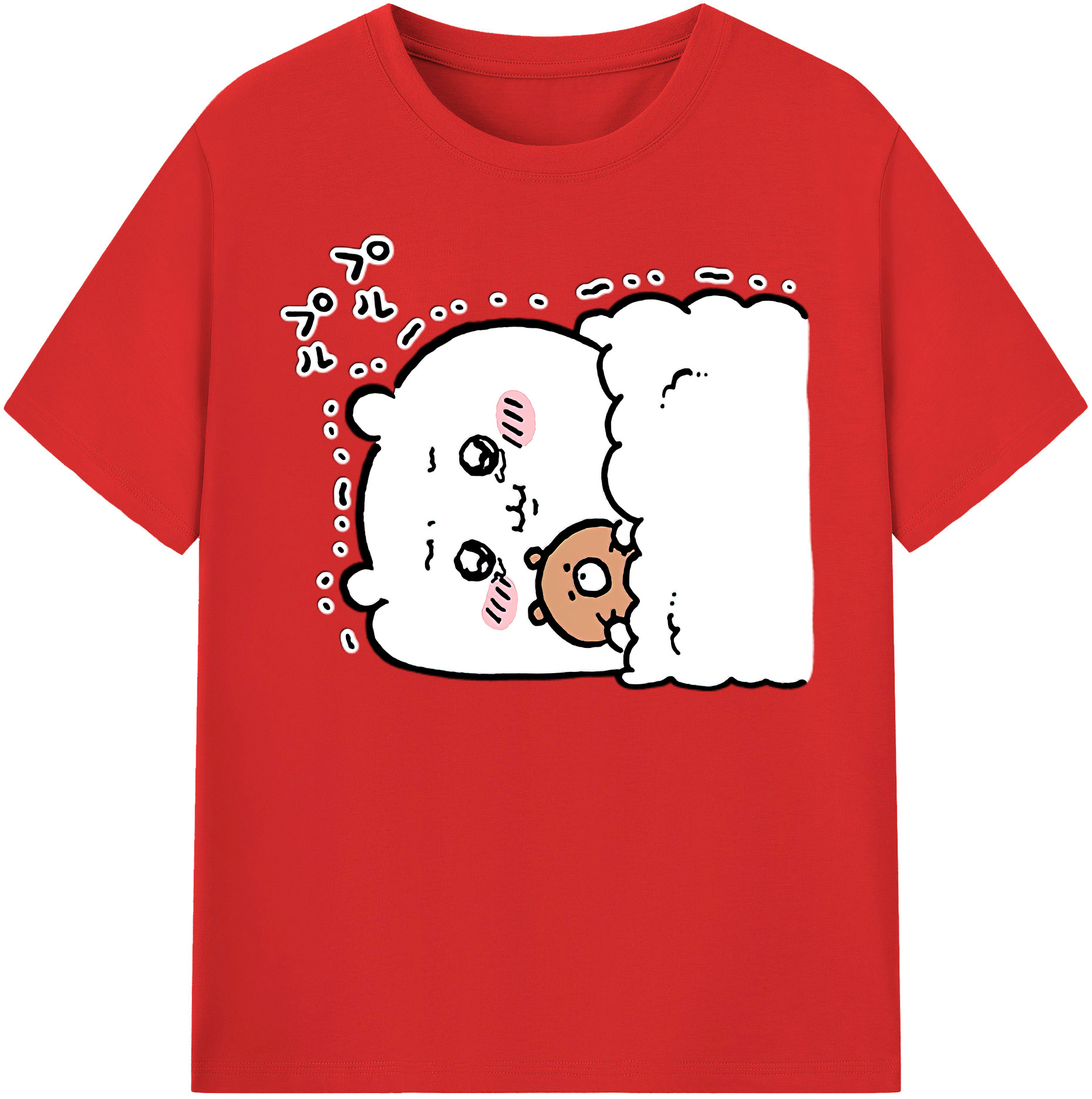 （画像用） ちいかわ ちいかわ Chii-kawa chiikawa レディースカジュアルプリントTシャツ（綿100％）
