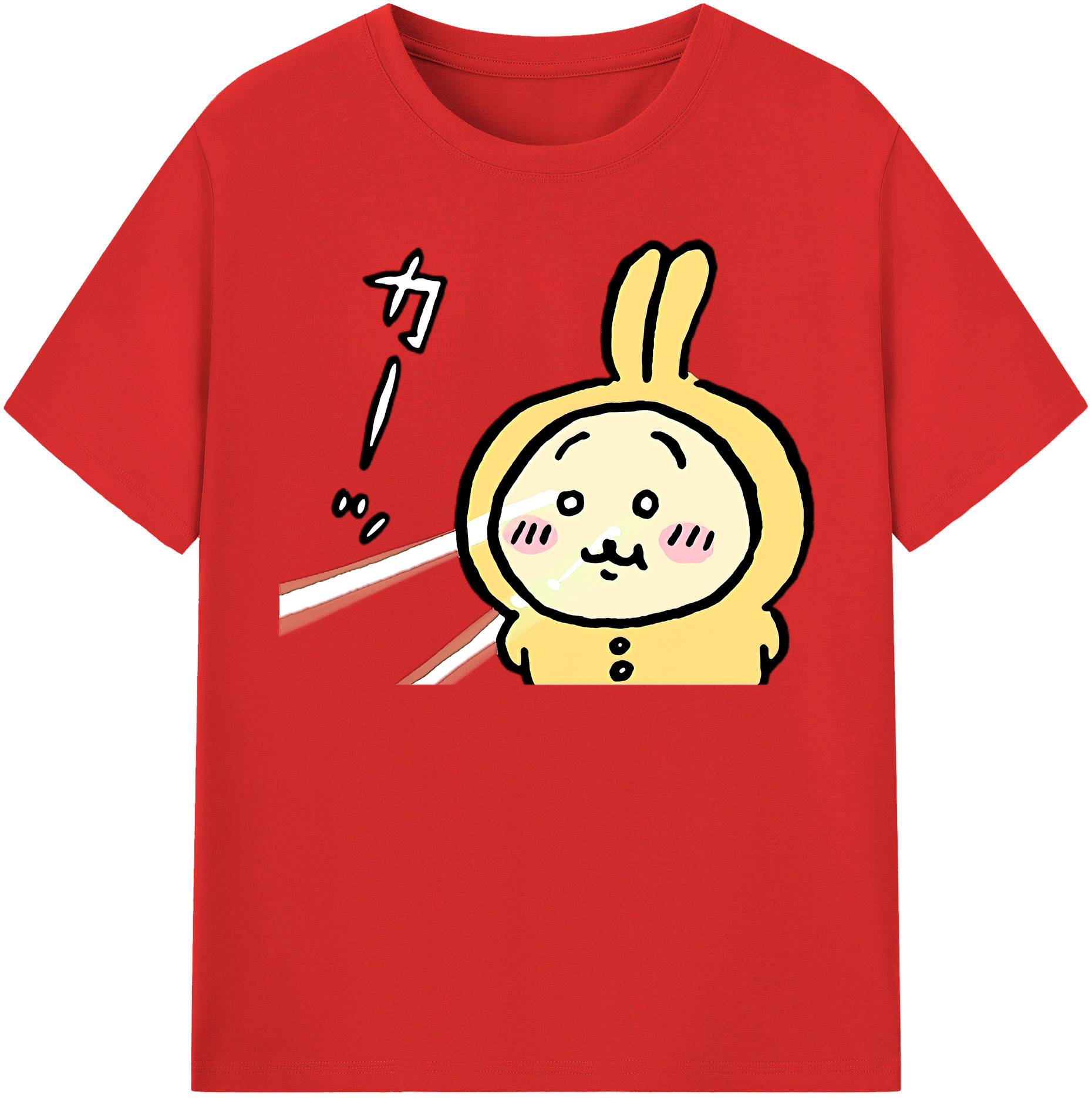（画像用） ちいかわ うさぎ Chii-kawa usagi レディースカジュアルプリントTシャツ（綿100％）