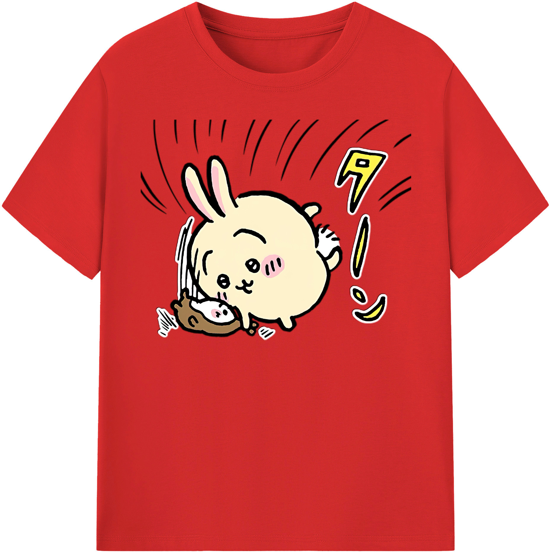 （画像用） ちいかわ うさぎ Chii-kawa usagi レディースカジュアルプリントTシャツ（綿100％）
