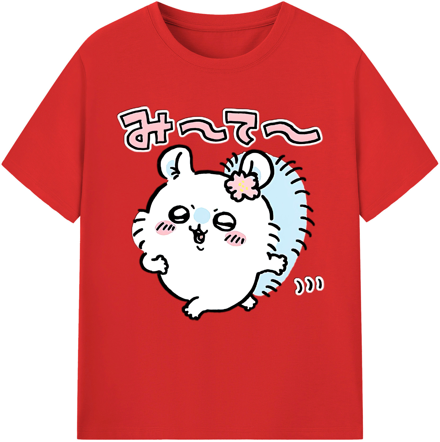 （画像用） ちいかわ モモンガ Chii-kawa Momonga レディースカジュアルプリントTシャツ（綿100％）