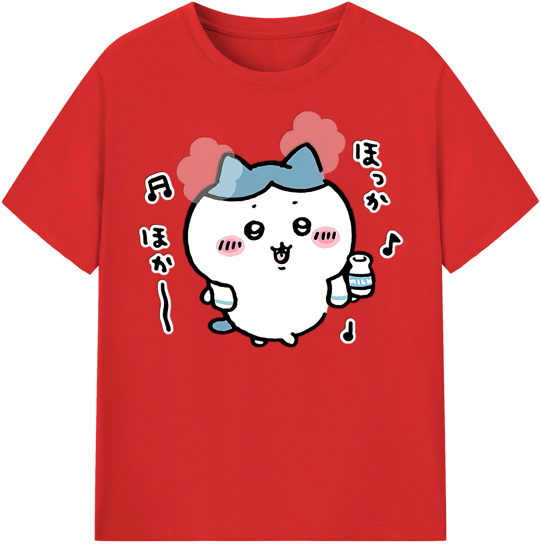 （画像用） ちいかわ ハチワレ Chii-kawa hachiware レディースカジュアルプリントTシャツ（綿100％）
