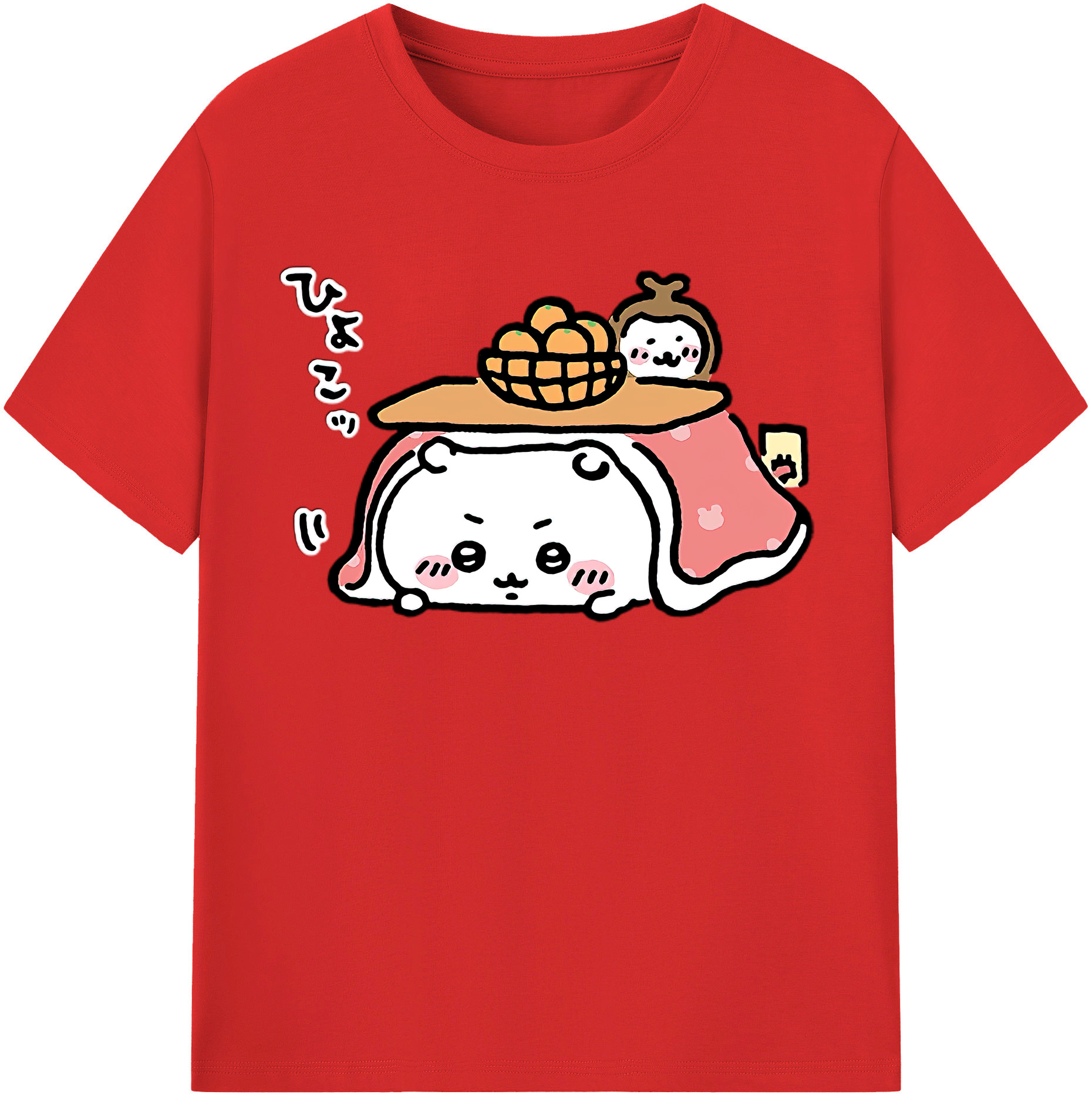 （画像用） ちいかわ ちいかわ Chii-kawa chiikawa レディースカジュアルプリントTシャツ（綿100％）