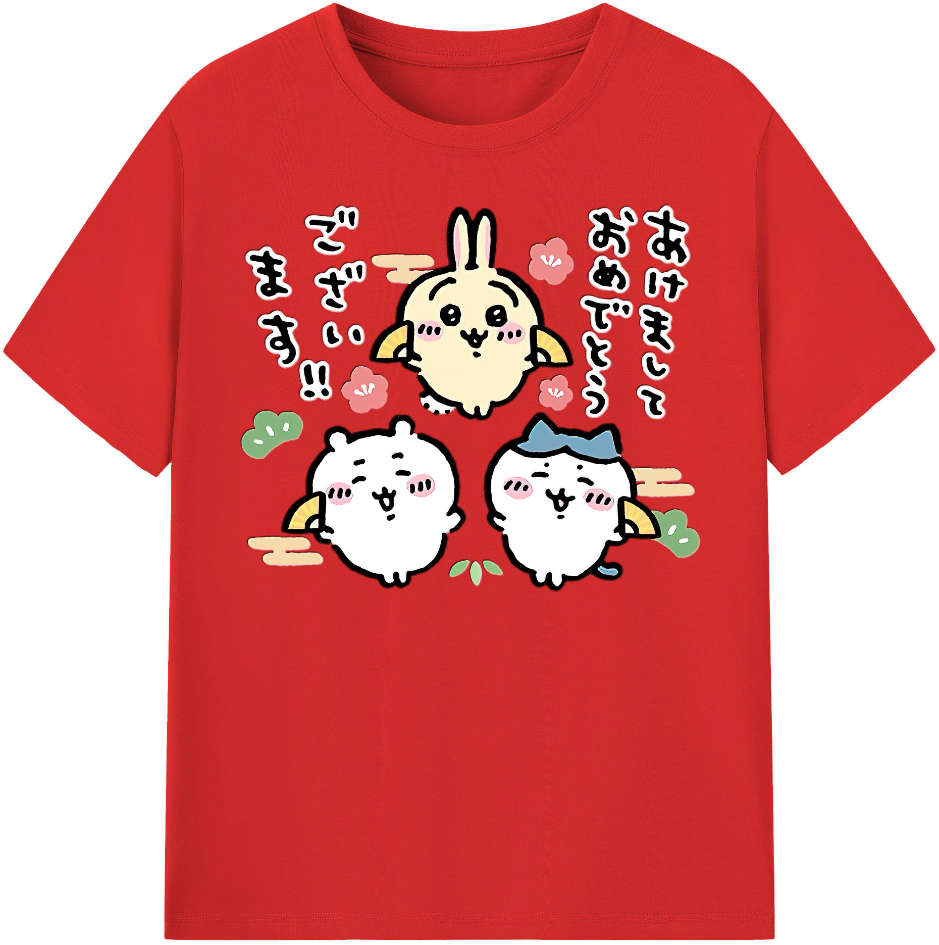 （画像用） ちいかわ ちいかわ Chii-kawa chiikawa レディースカジュアルプリントTシャツ（綿100％）