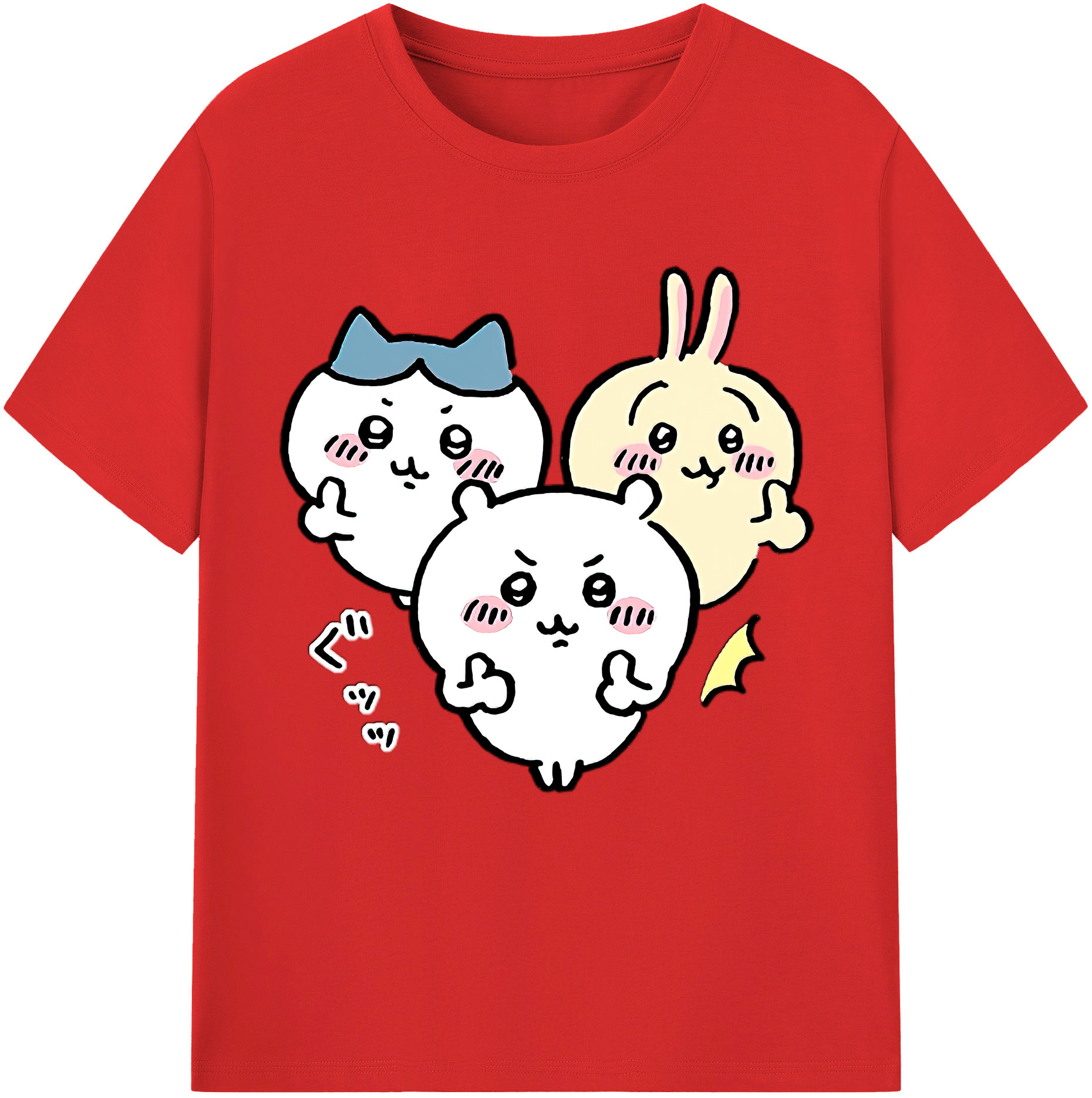 （画像用） ちいかわ うさぎ Chii-kawa usagi レディースカジュアルプリントTシャツ（綿100％）