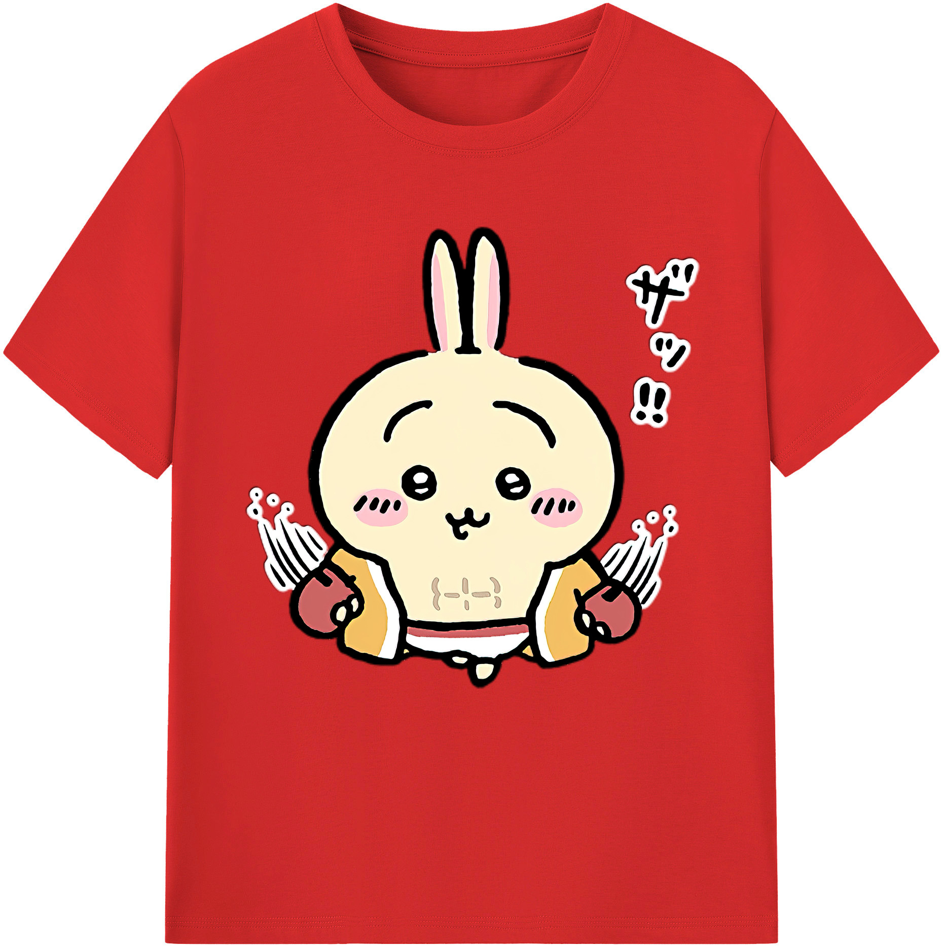 （画像用） ちいかわ うさぎ Chii-kawa usagi レディースカジュアルプリントTシャツ（綿100％）